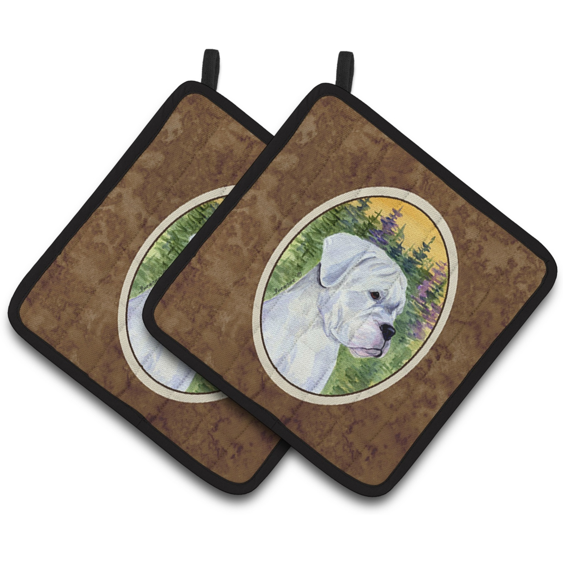 &quotCaroline's Treasures Boxer Pair of Pot Holders SS8198PTHD, 7.5HX7.5W, Multicolor"