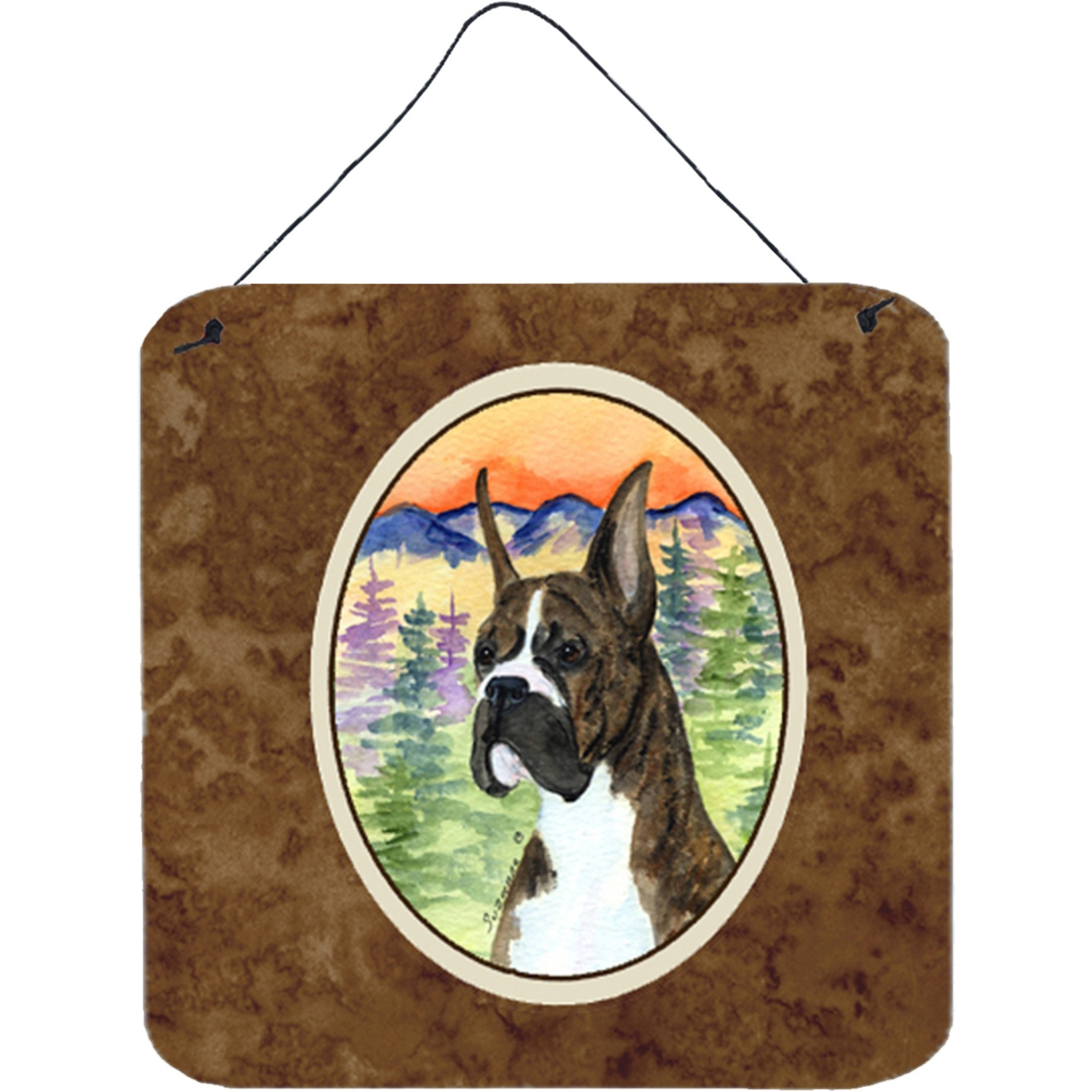 &quotCaroline's Treasures SS8199DS66 Boxer Aluminum Metal Wall or Door Hanging Prints, 6 x 6"", Multicolor"
