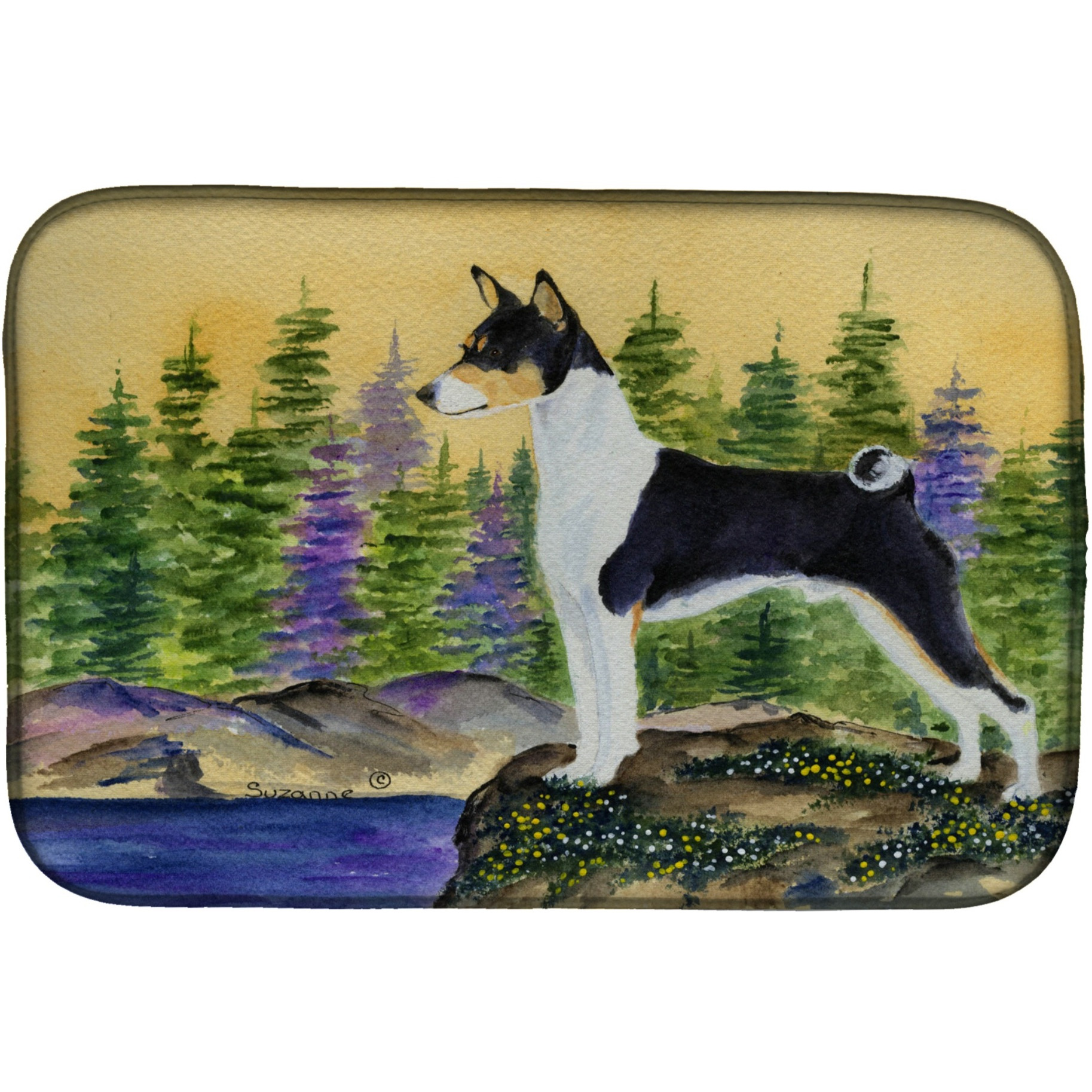 &quotCaroline's Treasures Basenji Dish Drying Mat, 14"" x 21"", Multicolor"