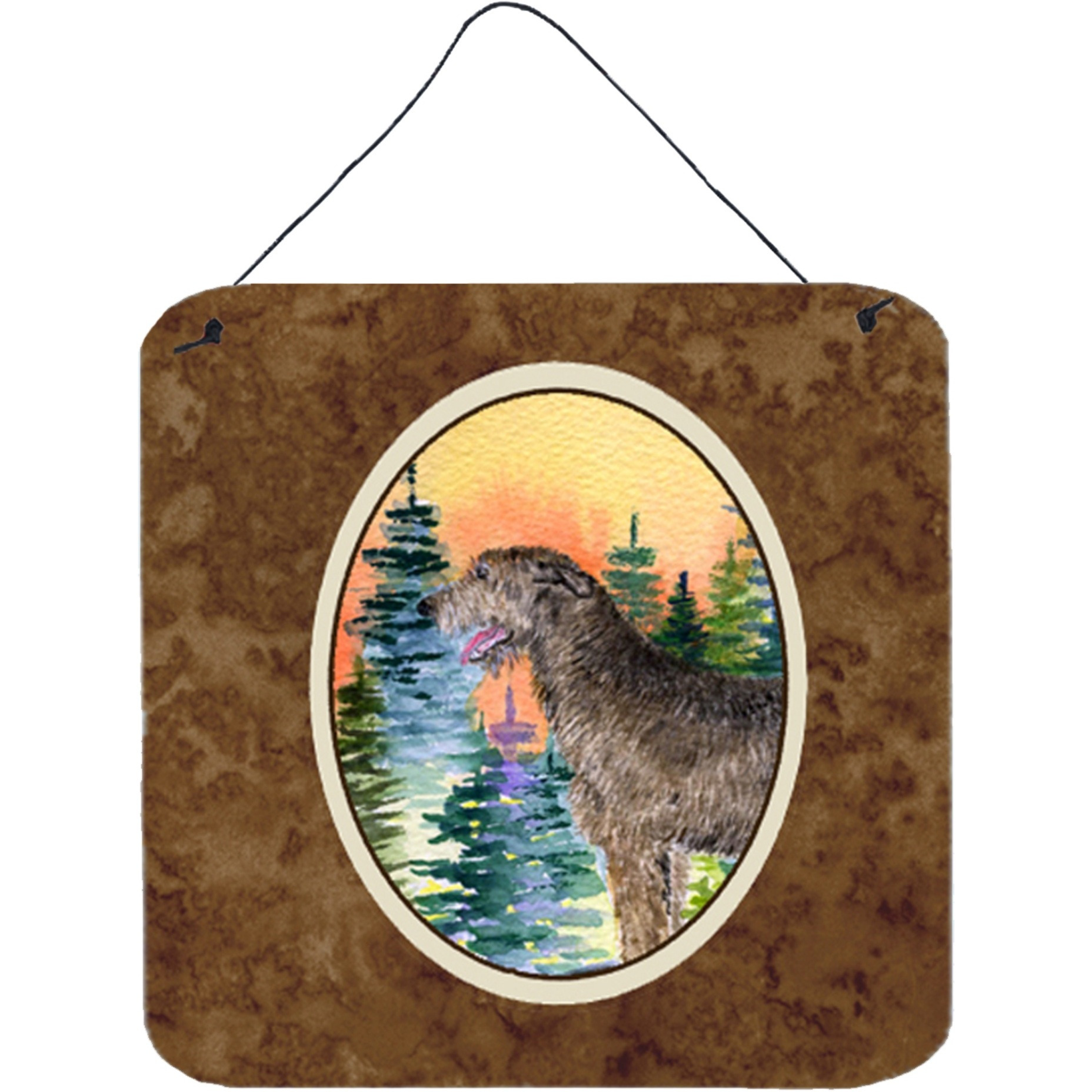 &quotCaroline's Treasures SS8205DS66 Irish Wolfhound Aluminum Metal Wall or Door Hanging Prints, 6 x 6"", Multicolor"