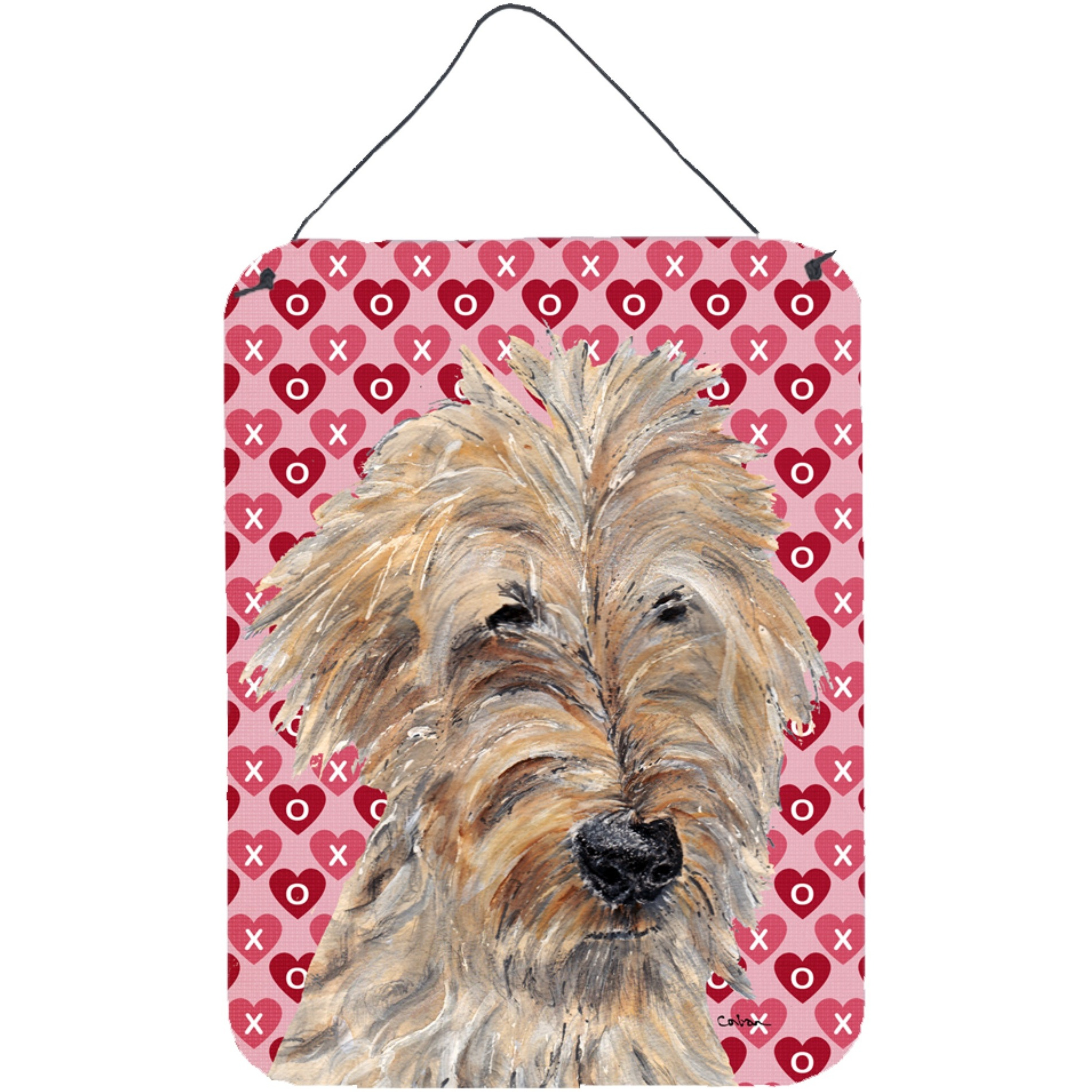 &quotCaroline's Treasures Goldendoodle Valentine's Love Aluminium Metal Wall or Door Hanging Prints, 16"" x 12"""