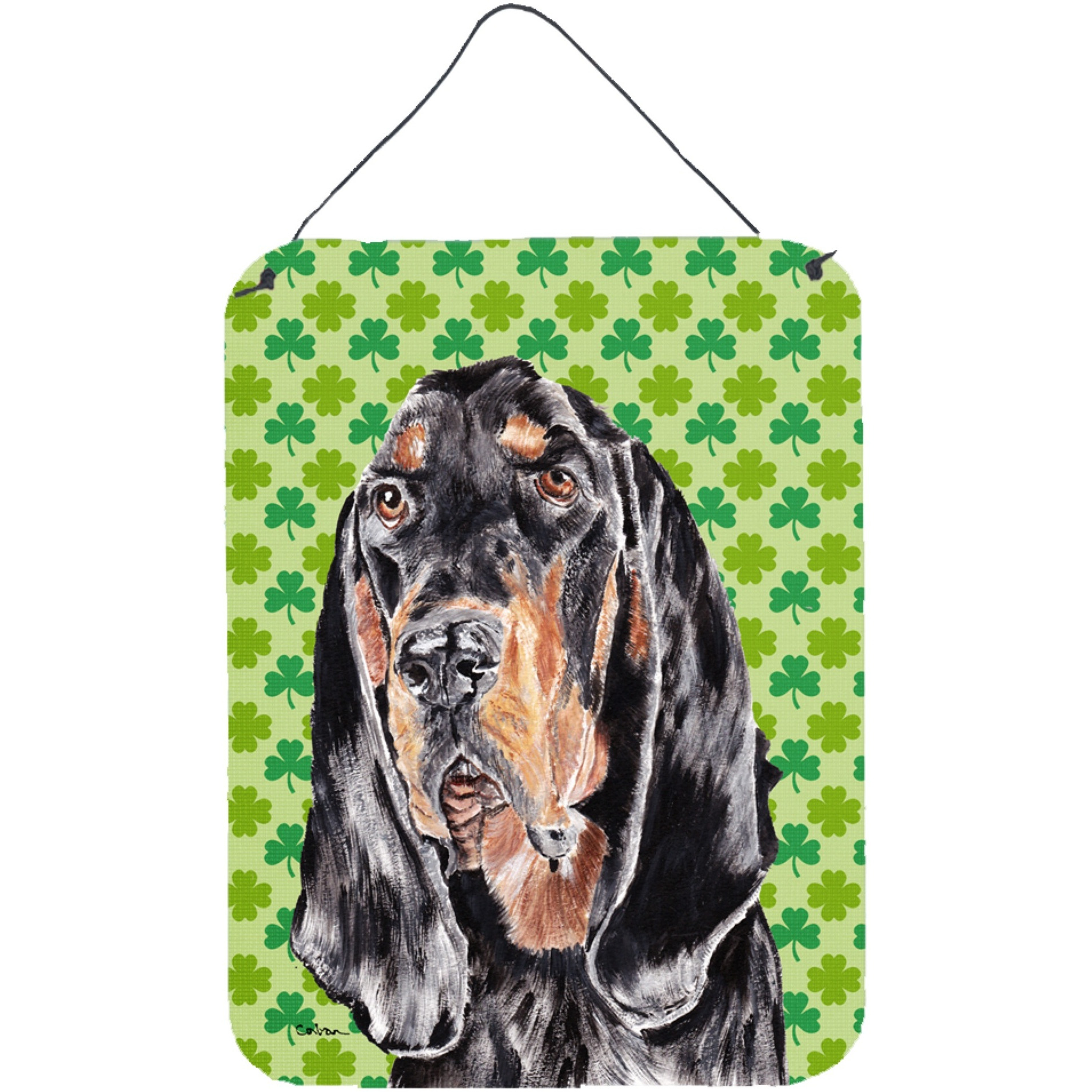 &quotCaroline's Treasures Coonhound St Patrick's Irish Aluminium Metal Wall or Door Hanging Prints, 16"" x 12"""