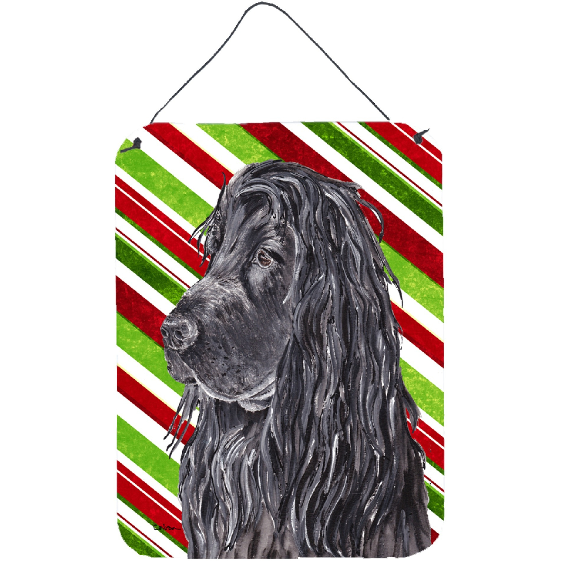 &quotCaroline's Treasures English Cocker Spaniel Candy Cane Christmas Wall or Door Hanging Prints, 16"" x 12"""