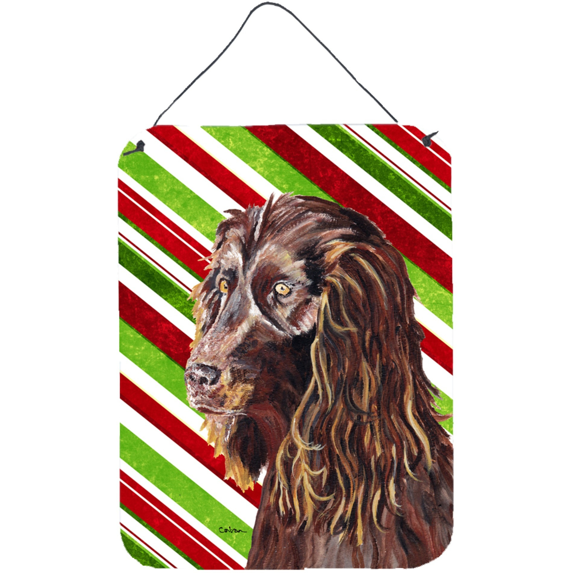 &quotCaroline's Treasures Boykin Spaniel Candy Cane Christmas Aluminium Metal Wall or Door Hanging Prints, 16"" x 12"""