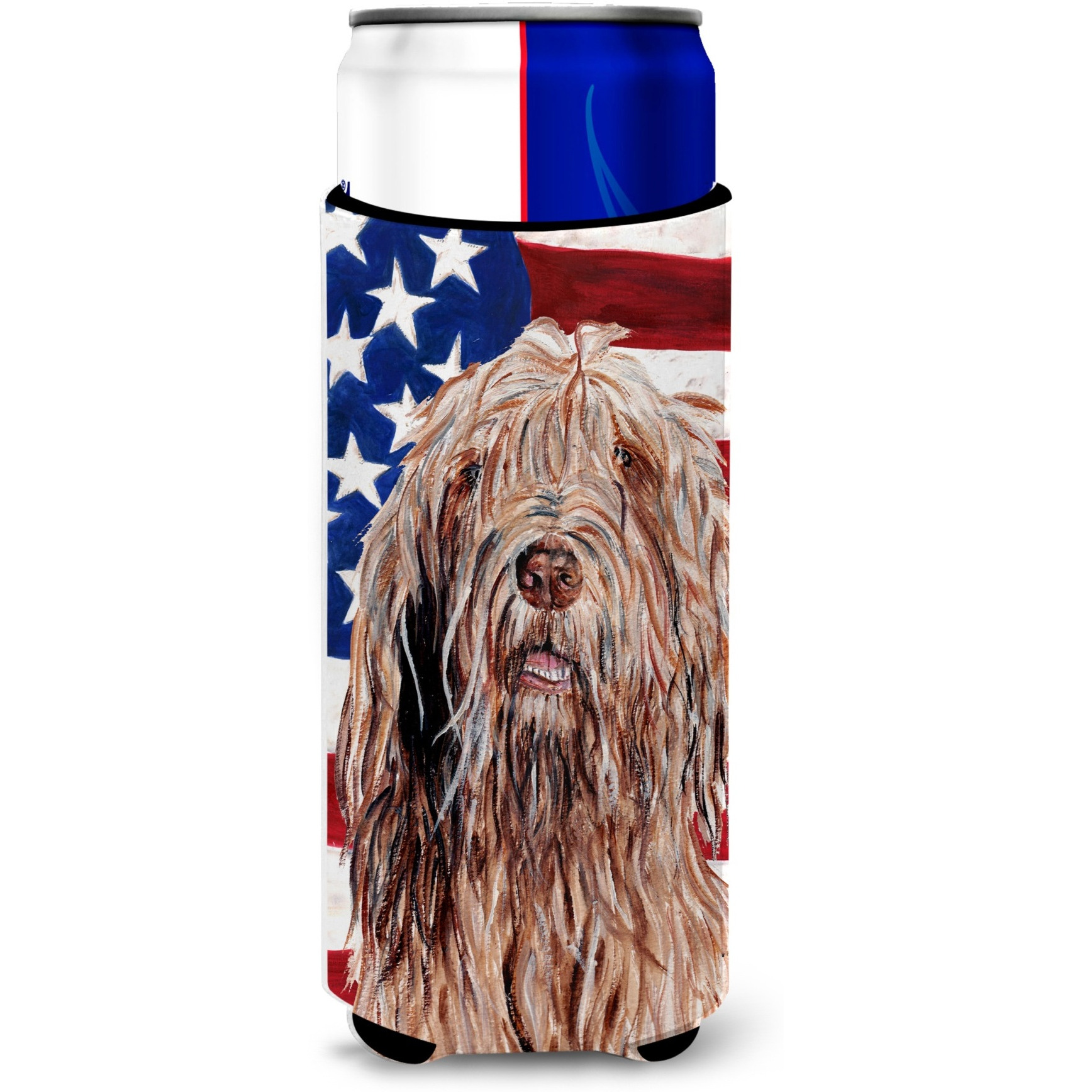 Otterhound with American Flag USA Ultra Beverage Insulators for slim cans SC9637MUK