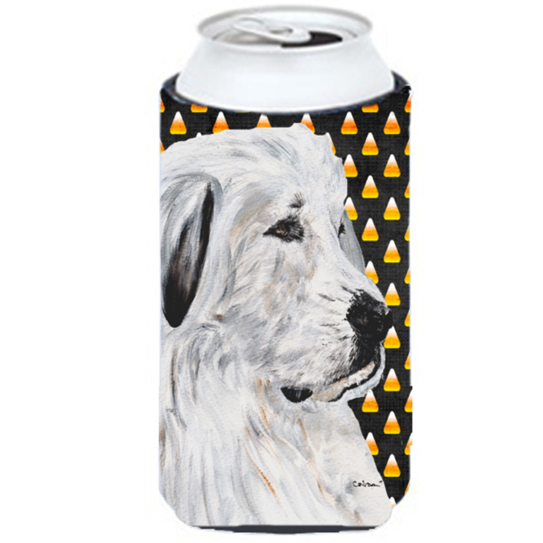 Great Pyrenees Candy Corn Halloween Tall Boy Beverage Insulator Hugger SC9666TBC