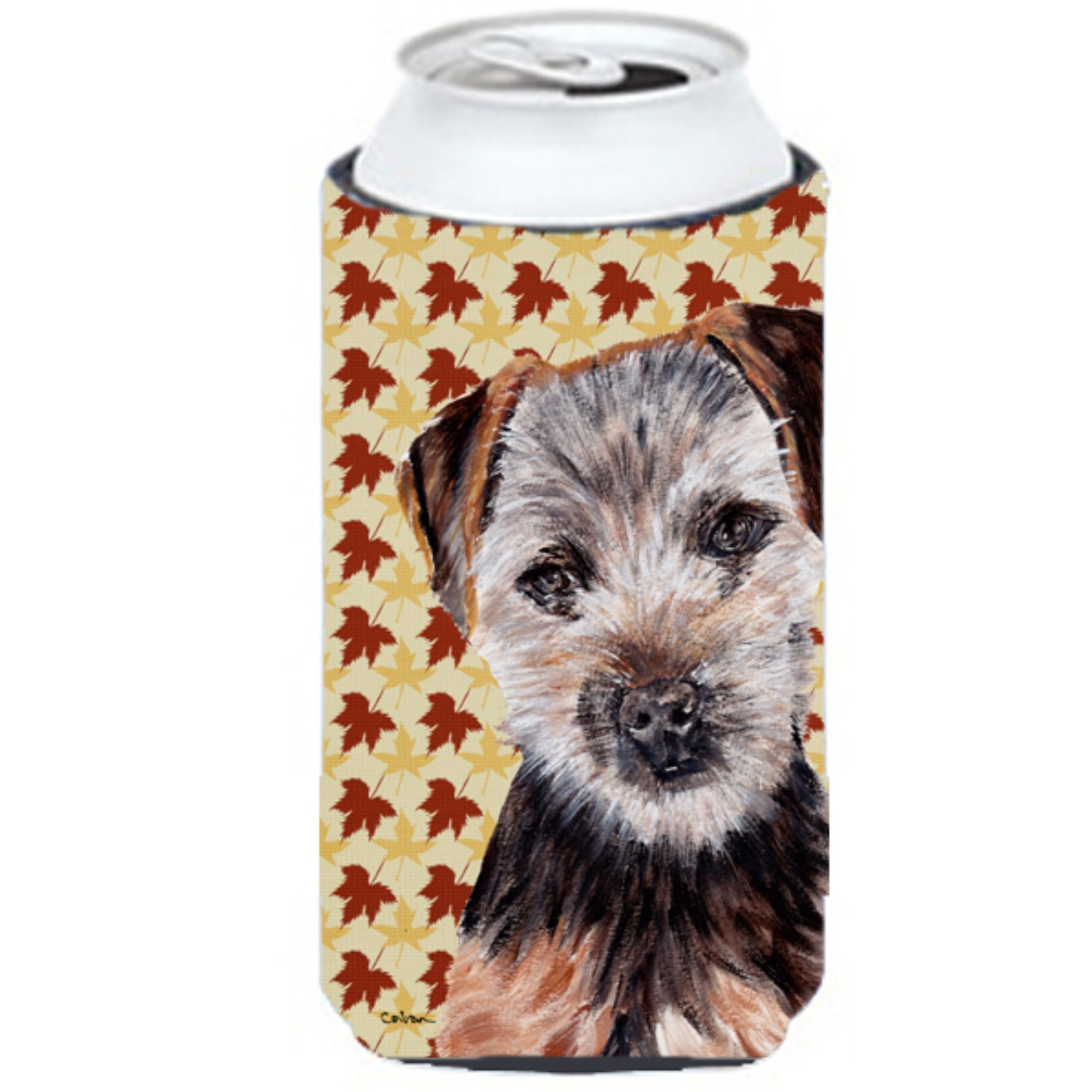 Norfolk Terrier Puppy Fall Leaves Tall Boy Beverage Insulator Hugger SC9687TBC
