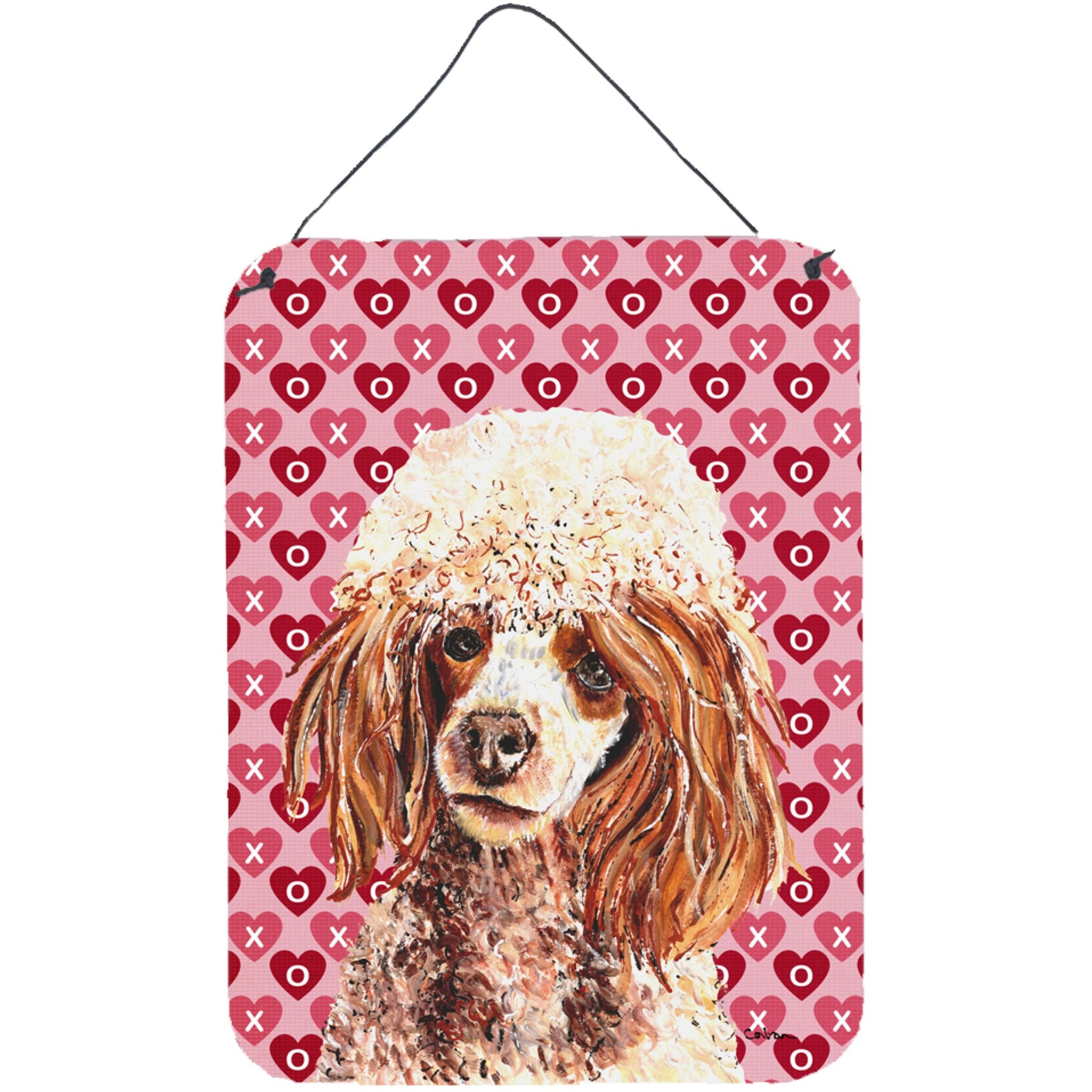 &quotCaroline's Treasures Red Miniature Poodle Hearts and Love Wall or Door Hanging Prints, 16"" x 12"""