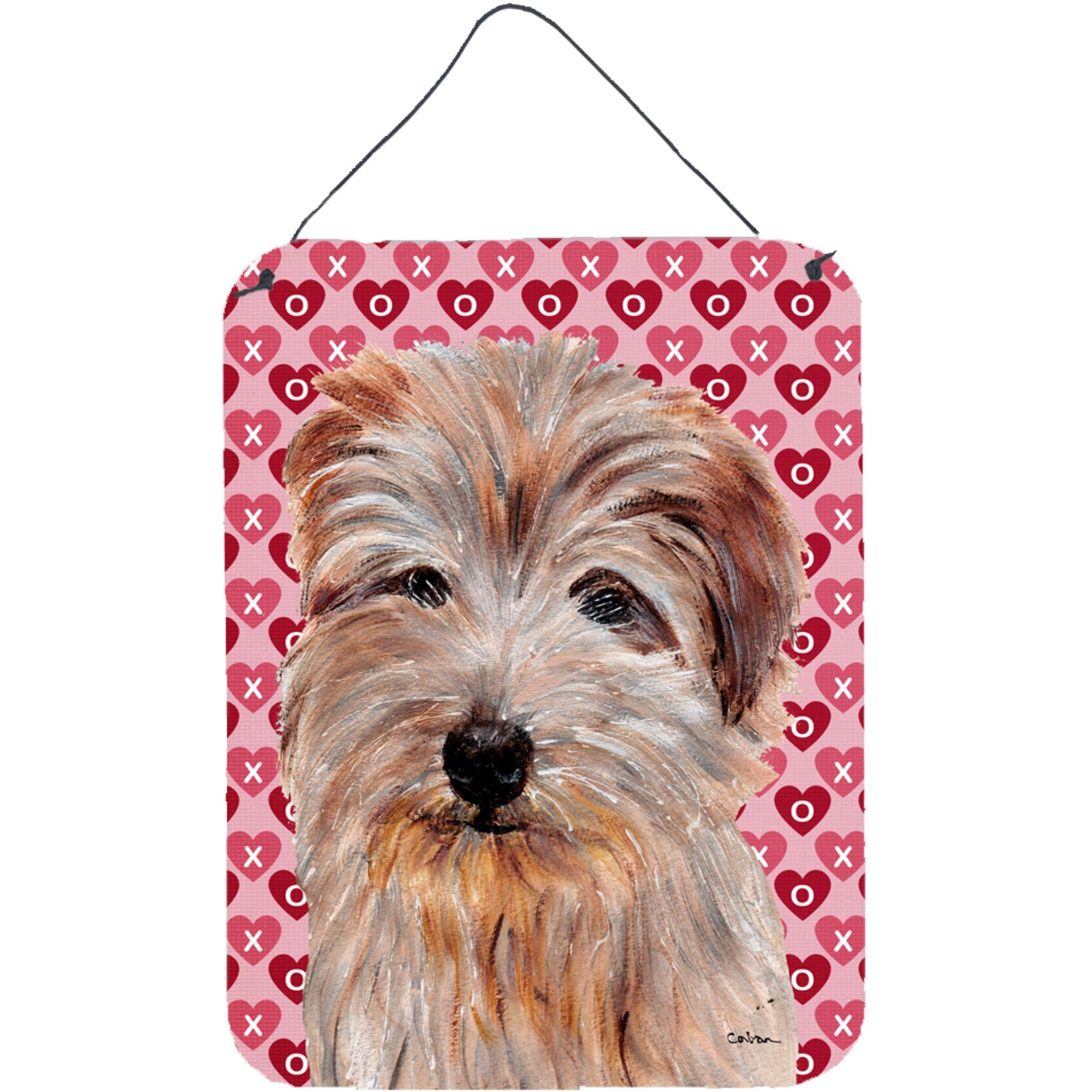 &quotCaroline's Treasures Norfolk Terrier Hearts and Love Wall or Door Hanging Prints, 16"" x 12"""
