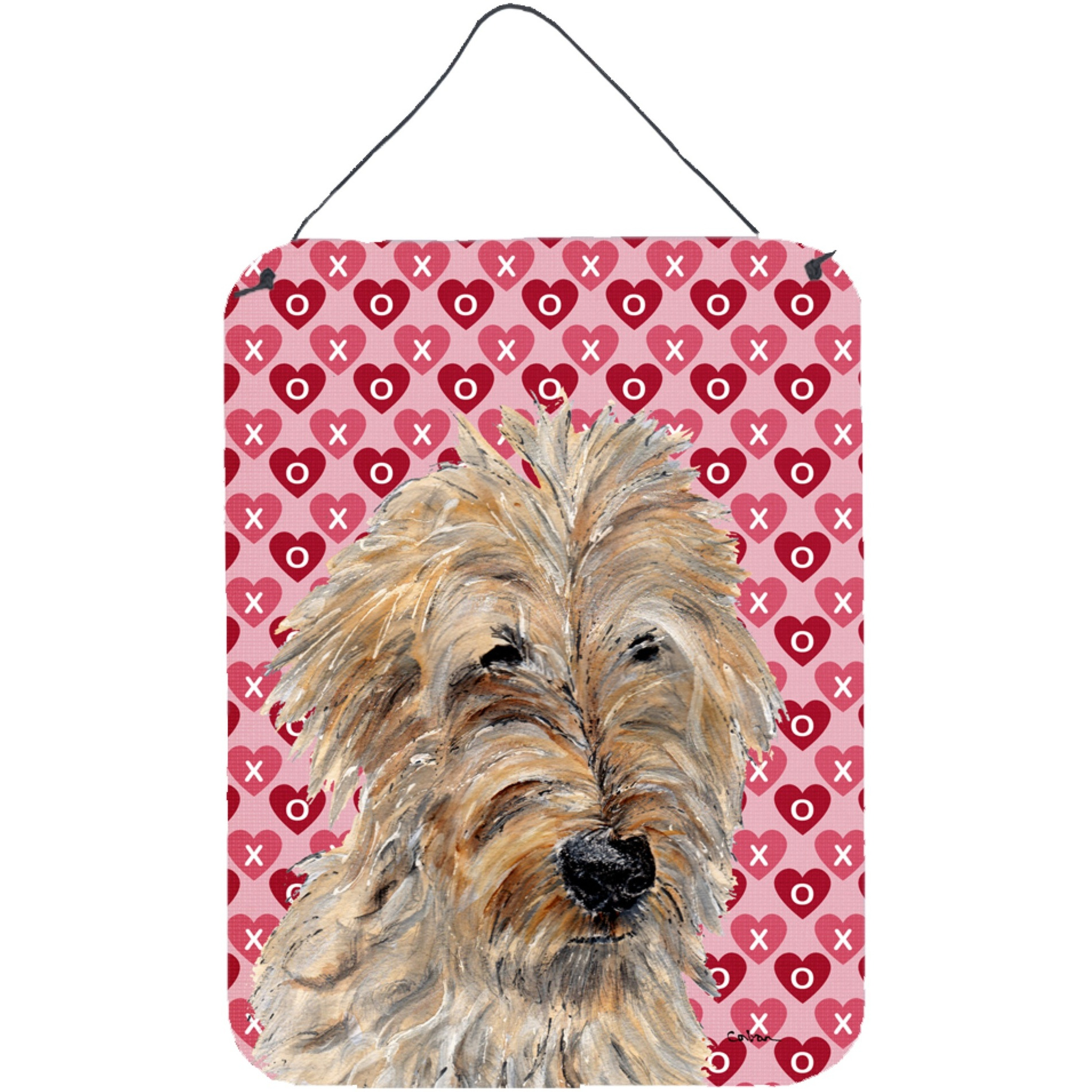 &quotCaroline's Treasures Golden Doodle 2 Hearts and Love Wall or Door Hanging Prints, 16"" x 12"""