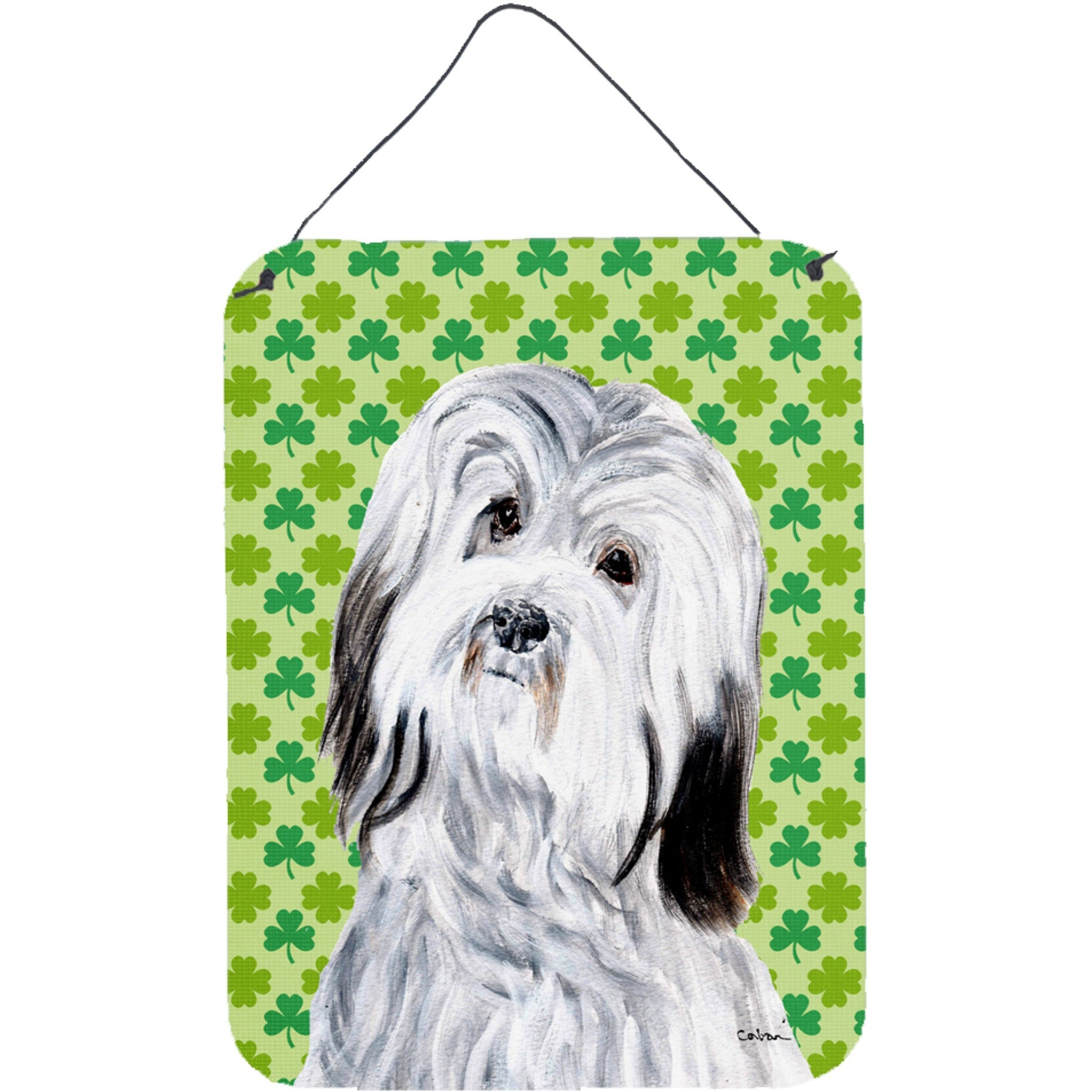 &quotCaroline's Treasures Havanese Lucky Shamrock St. Patrick's Day Wall or Door Hanging Prints, 16"" x 12"""