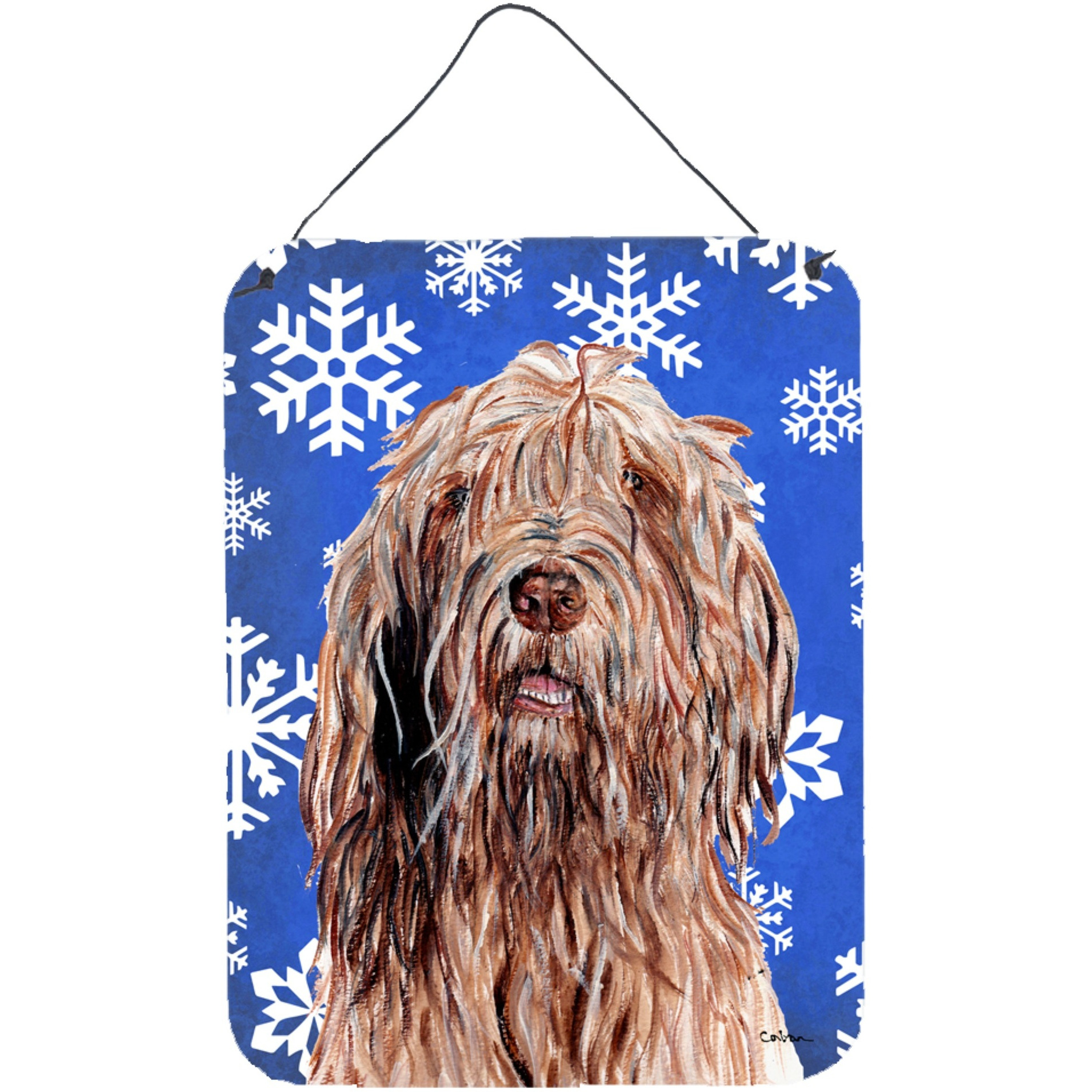&quotCaroline's Treasures SC9781DS1216 Otterhound Winter Snowflakes Wall or Door Hanging Prints, 16"" x 12"""