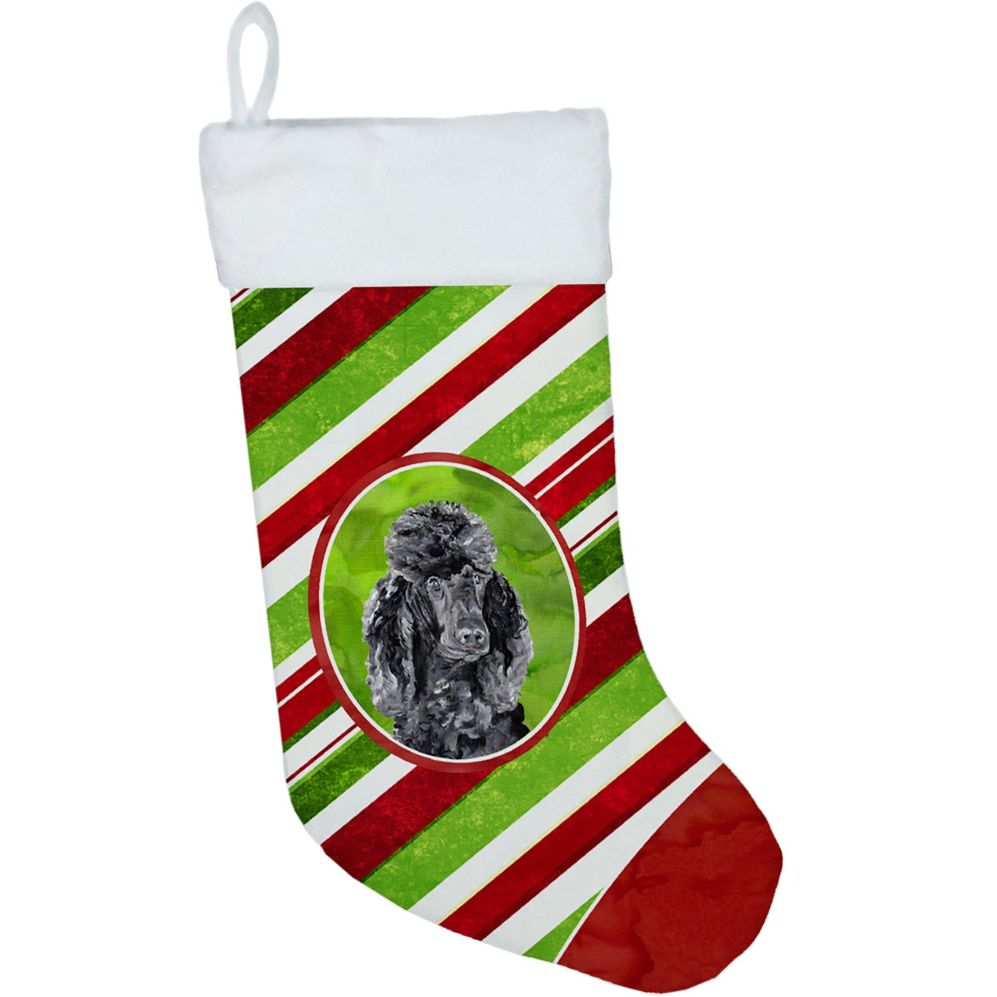 &quotCaroline's Treasures Black Standard Poodle Candy Cane Christmas Stocking, 11 x 18"", Mulitcolor"