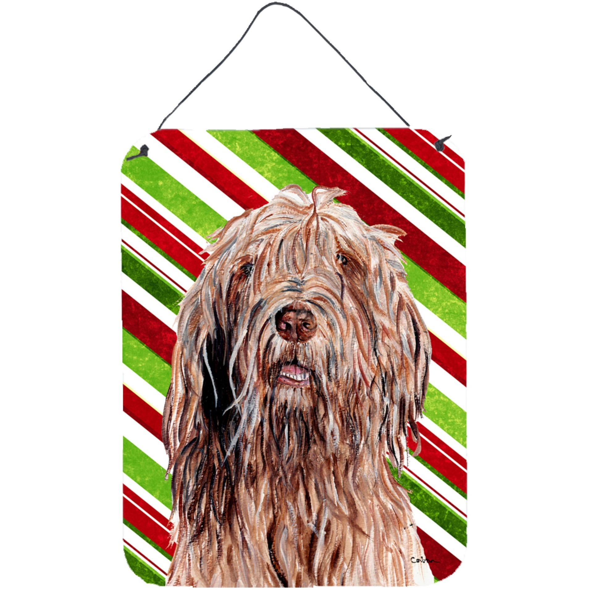 &quotCaroline's Treasures SC9805DS1216 Otterhound Candy Cane Christmas Wall or Door Hanging Prints, 16"" x 12"""