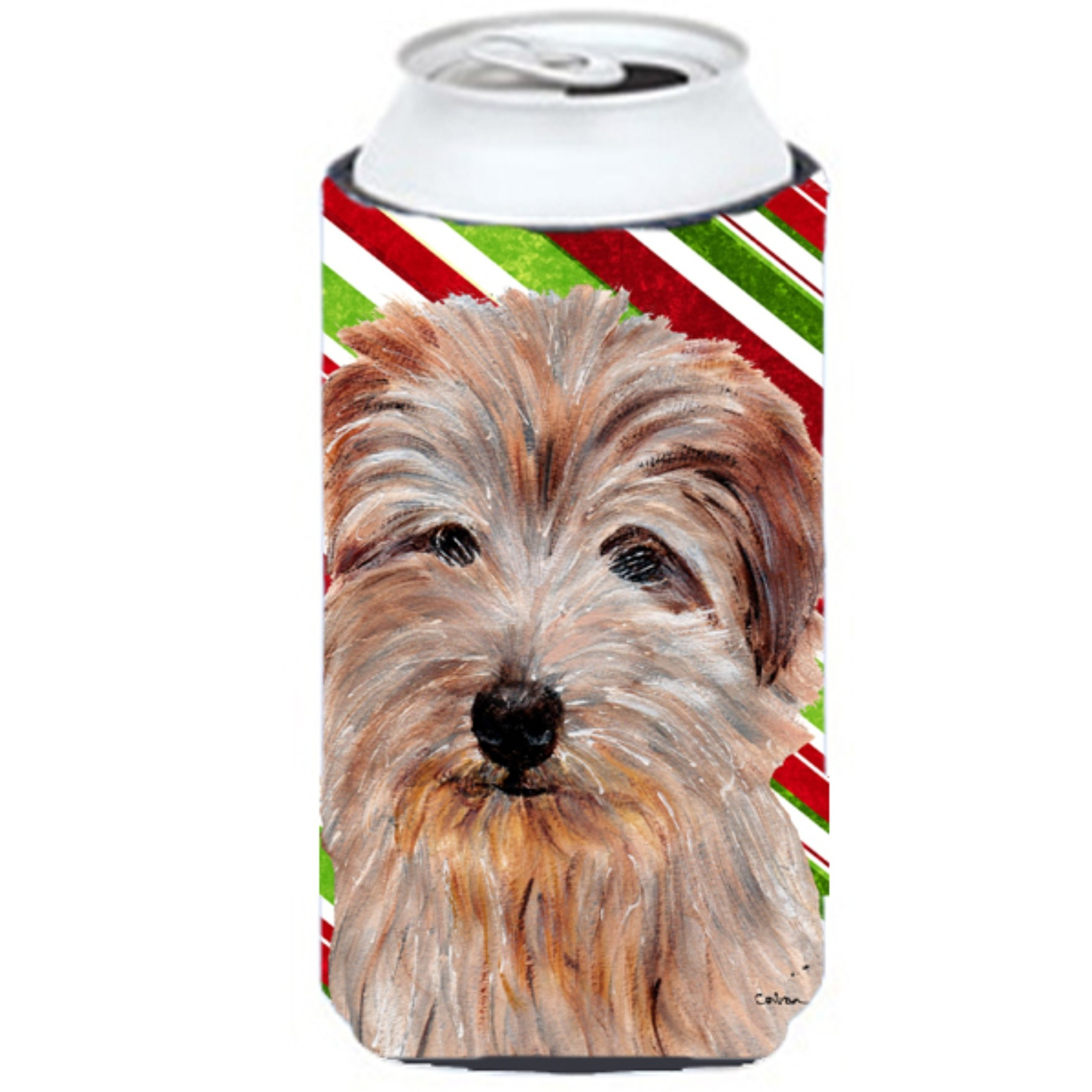 Norfolk Terrier Candy Cane Christmas Tall Boy Beverage Insulator Hugger SC9808TBC