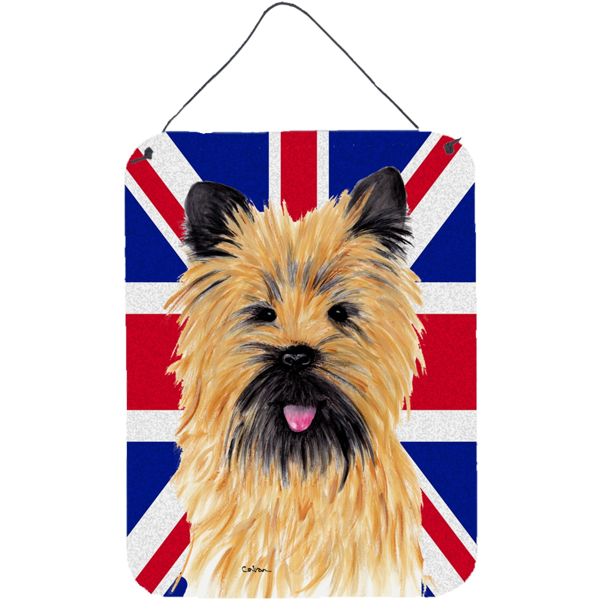 &quotCaroline's Treasures SC9832DS1216 Cairn Terrier with English Union Jack British Flag Wall or Door Hanging Prints, 16"" x 12"""