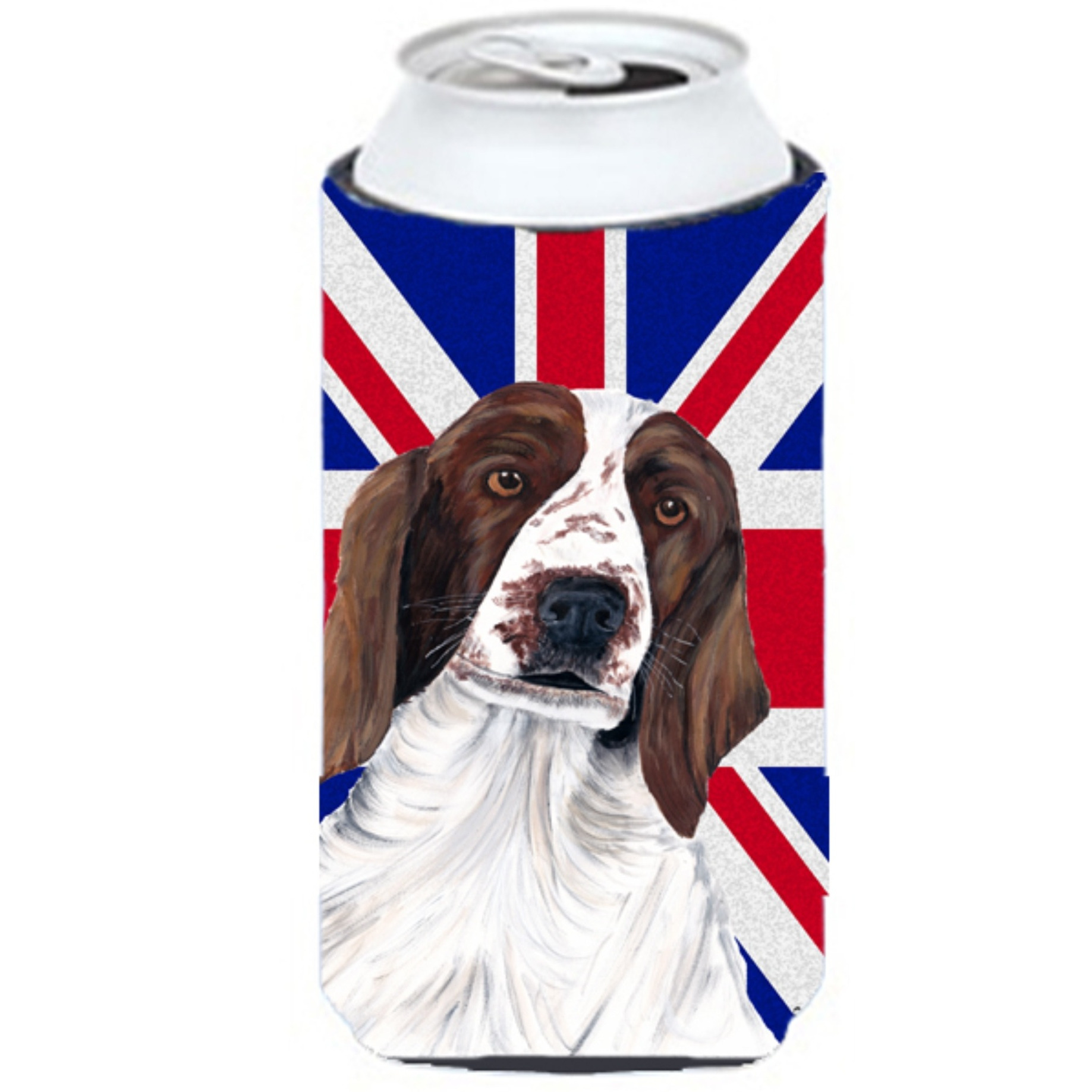 Springer Spaniel with English Union Jack British Flag Tall Boy Beverage Insulator Hugger SC9837TBC
