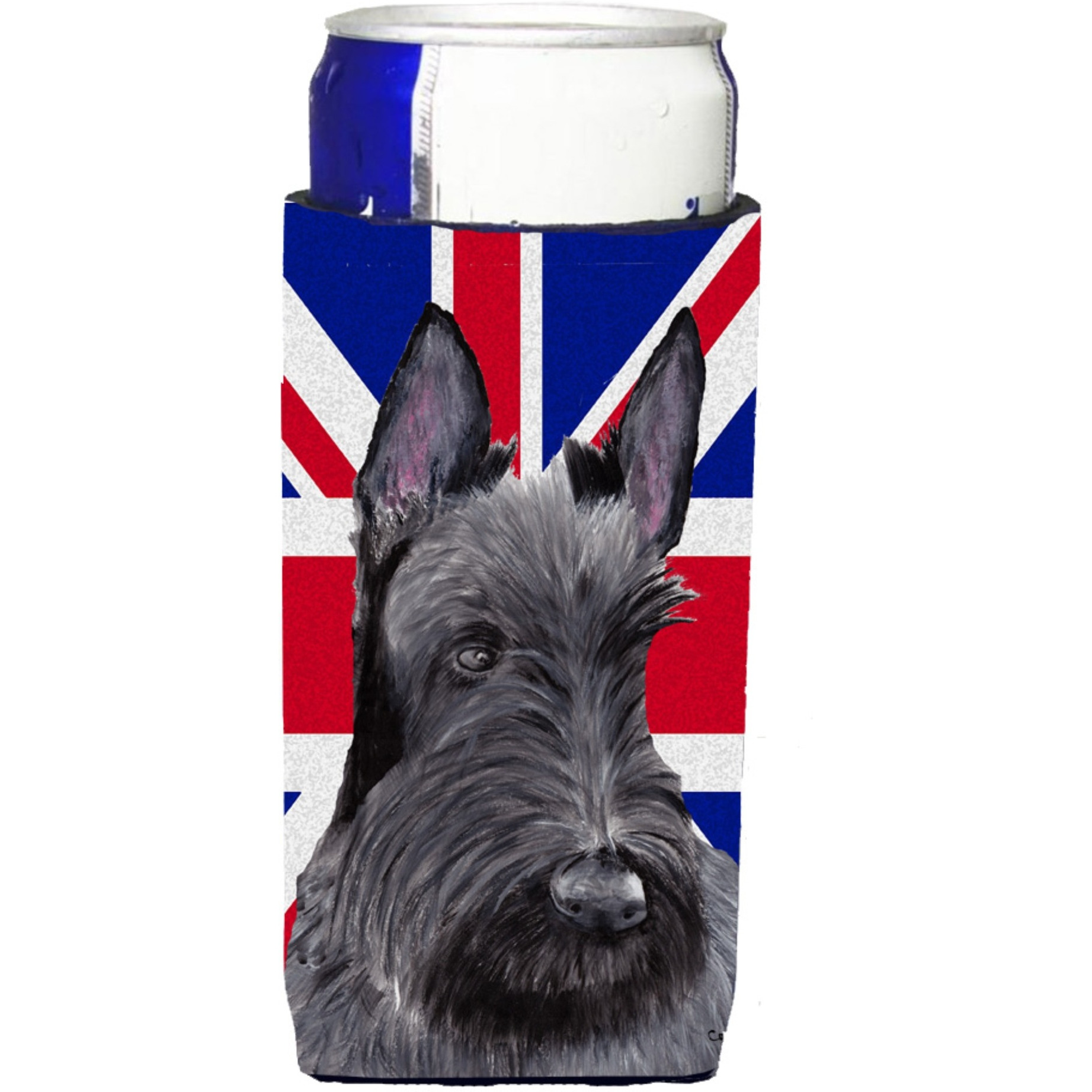 Scottish Terrier with English Union Jack British Flag Ultra Beverage Insulators for slim cans SC9843MUK