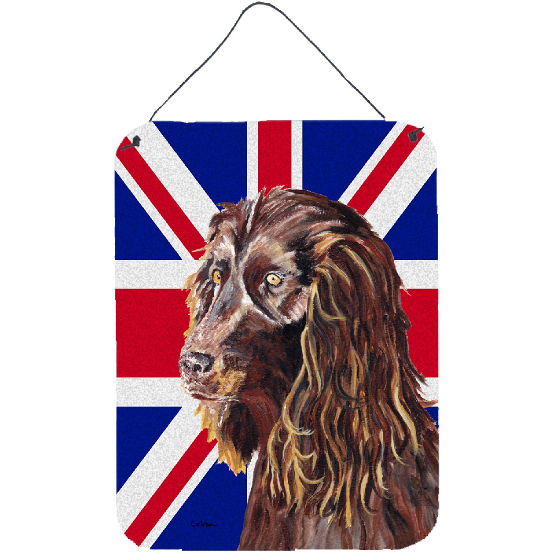 &quotCaroline's Treasures Boykin Spaniel with Engish Union Jack British Flag Wall or Door Hanging Prints, 16"" x 12"""