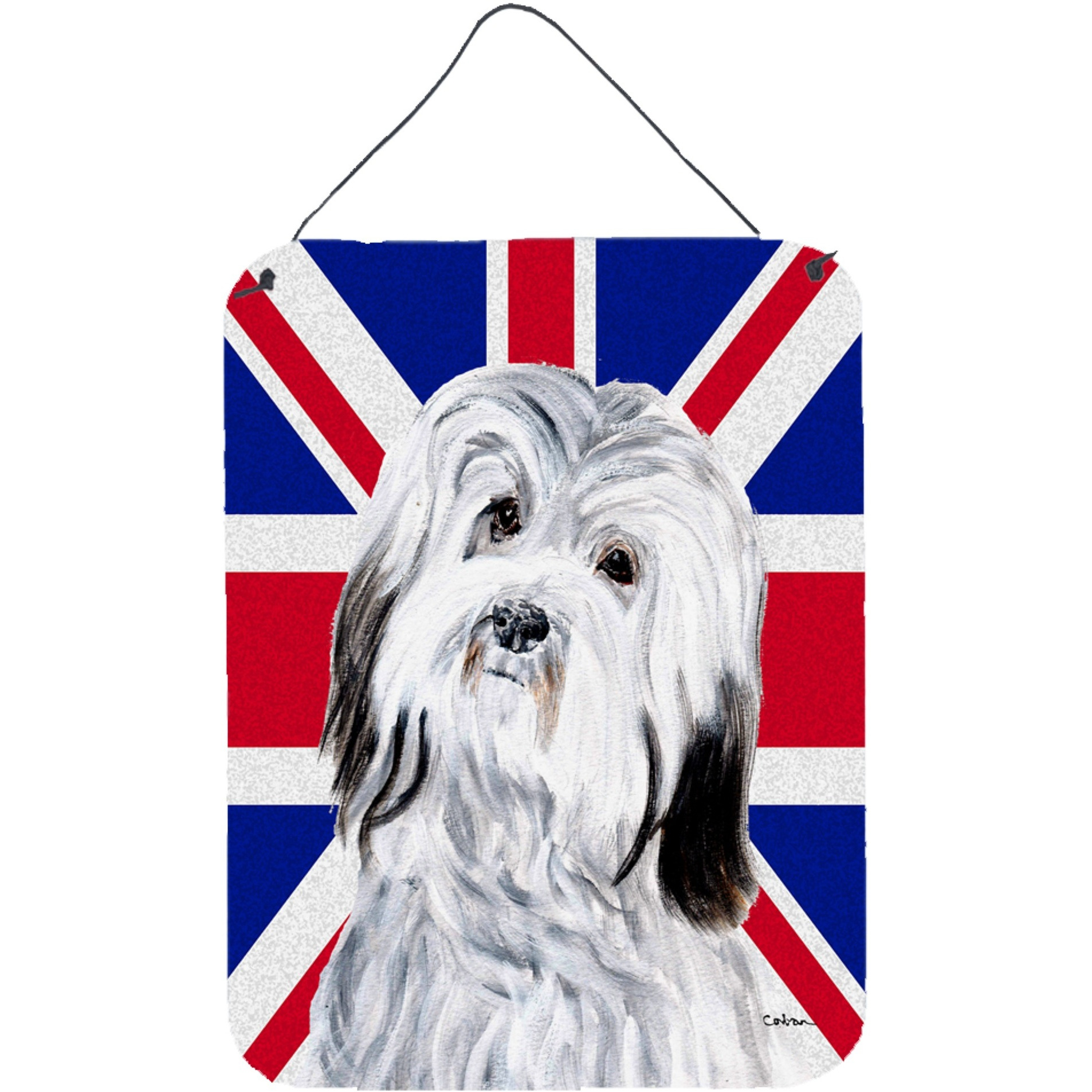 &quotCaroline's Treasures Havanese with English Union Jack British Flag Wall or Door Hanging Prints, 16"" x 12"""