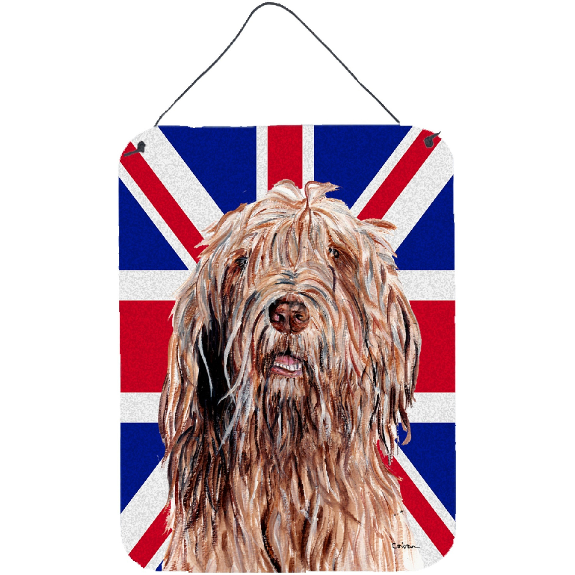 &quotCaroline's Treasures SC9878DS1216 Otterhound with English Union Jack British Flag Wall or Door Hanging Prints, 16"" x 12"""