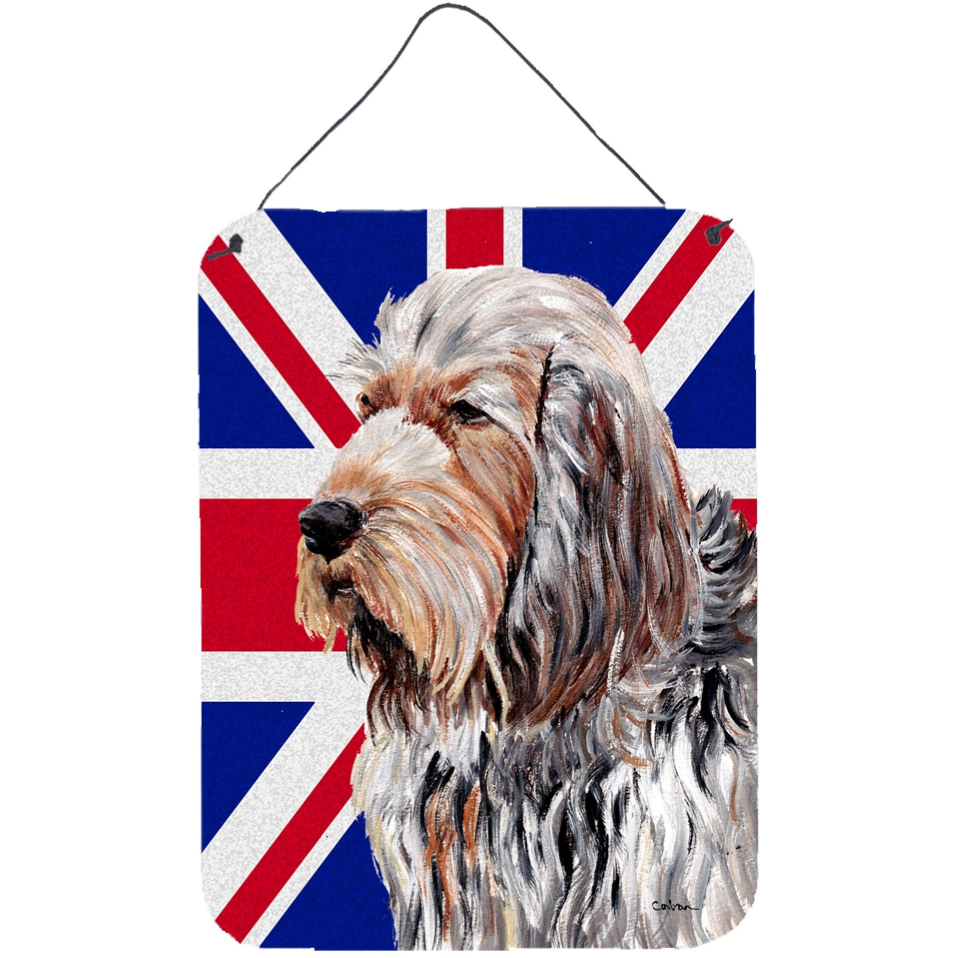 &quotCaroline's Treasures SC9879DS1216 Otterhound with English Union Jack British Flag Wall or Door Hanging Prints, 16"" x 12"""