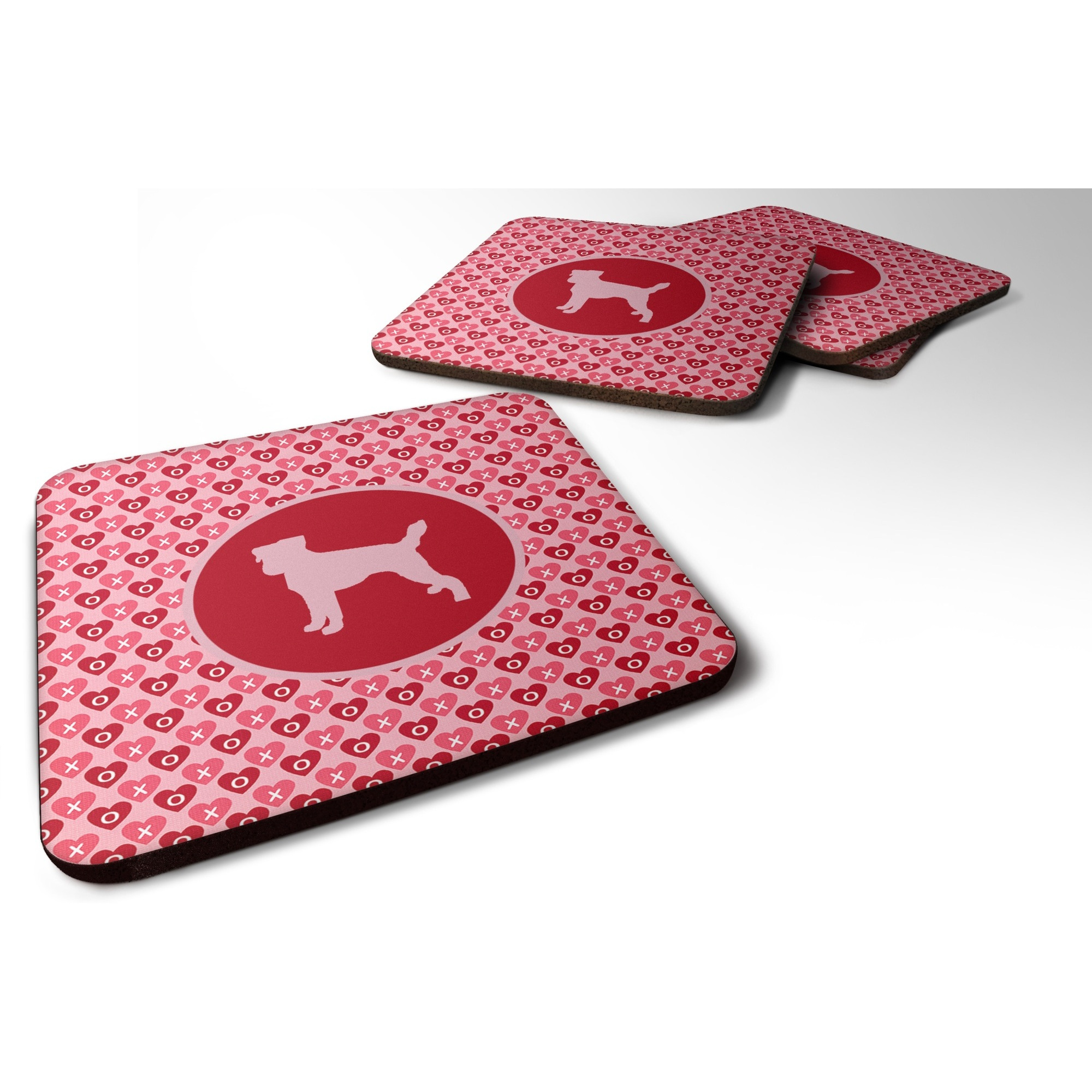 &quotCaroline's Treasures SDK1041-A-FC Jack Russell Terrier Valentine Hearts Foam Coasters (Set of 4), 3.5"" H x 3.5"" W, Multicolor"