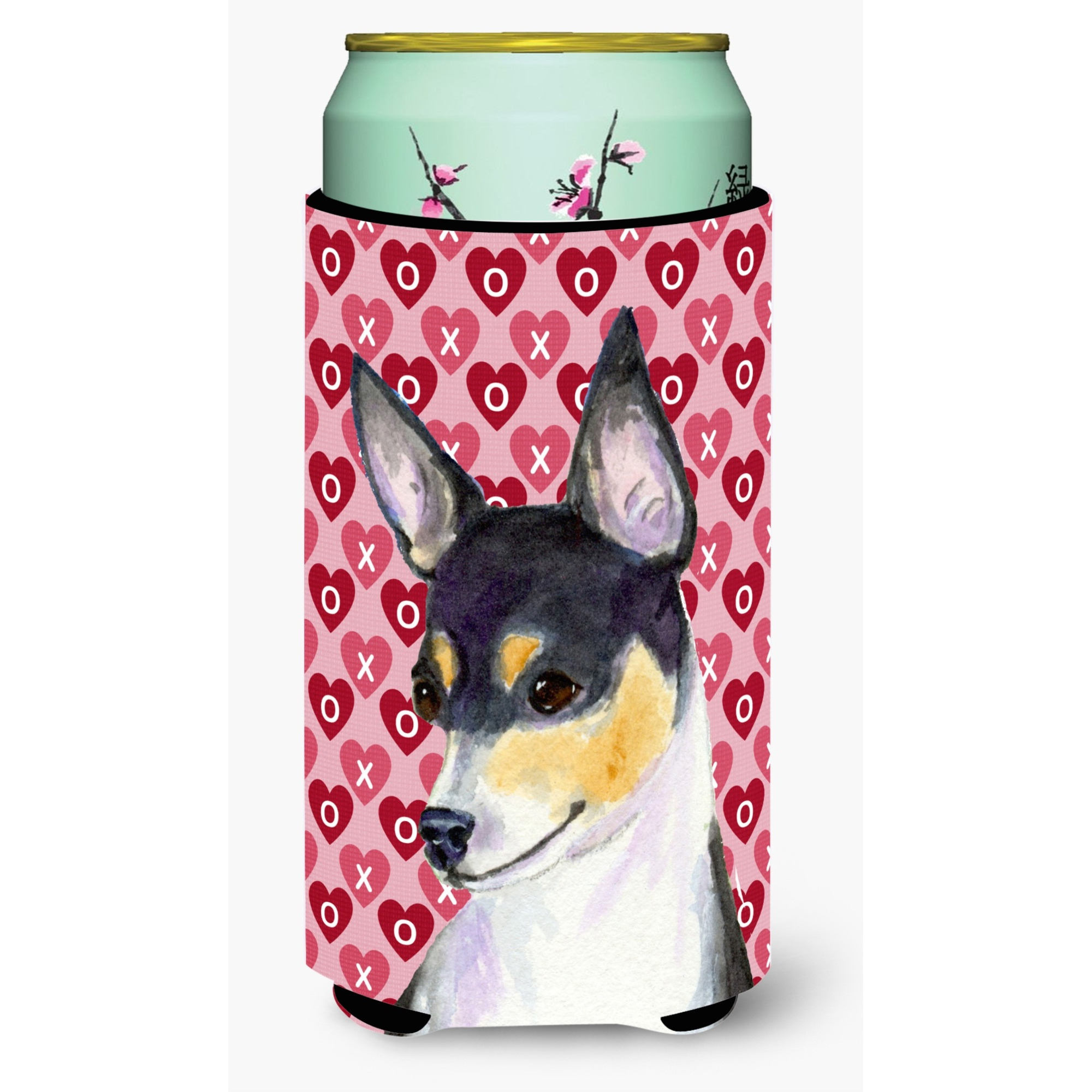 Chihuahua Hearts Love and Valentine's Day Portrait  Tall Boy Beverage Insulator Beverage Insulator Hugger