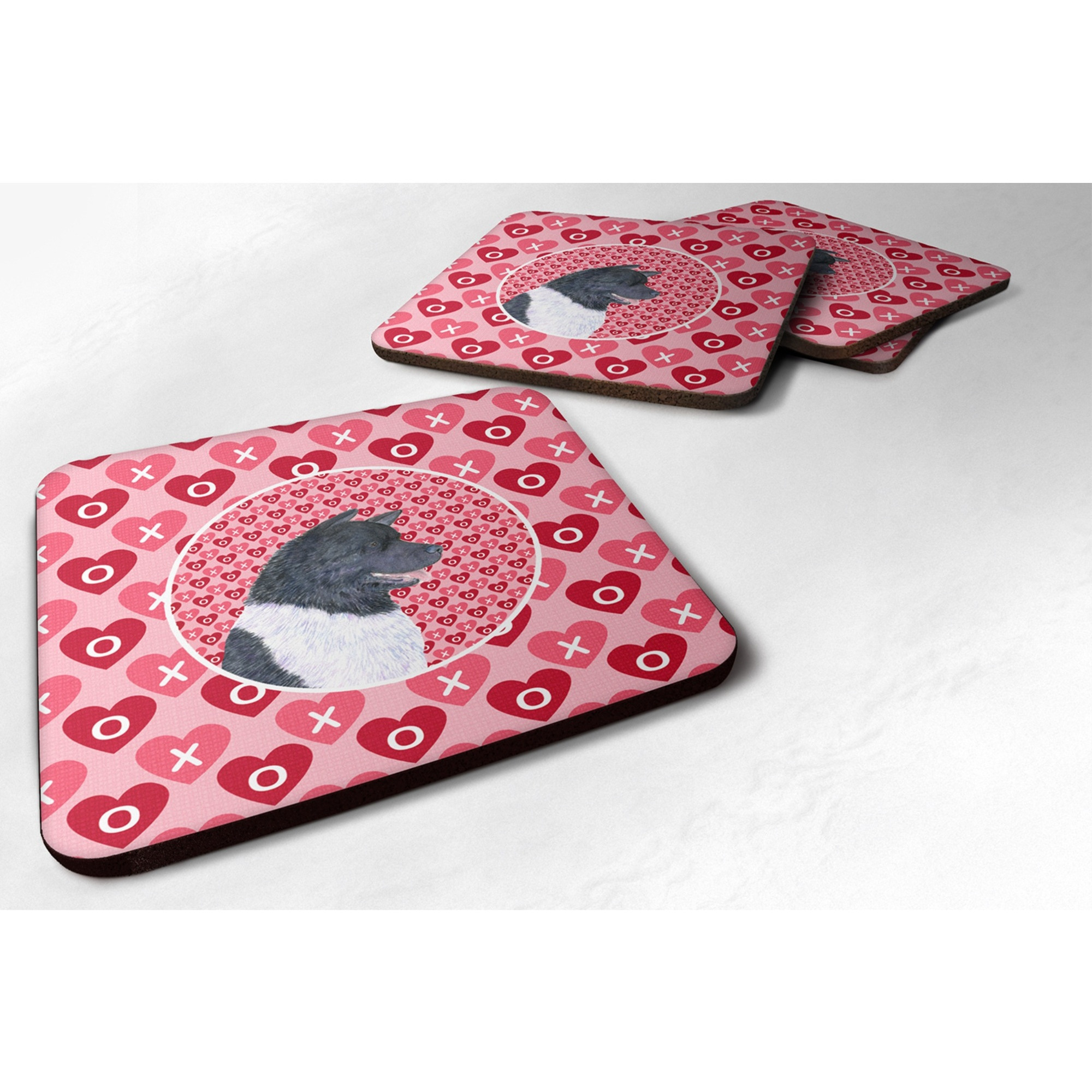 &quotCaroline's Treasures SS4521FC Akita Foam Coasters (Set of 4), 3.5"" H x 3.5"" W, Multicolor"