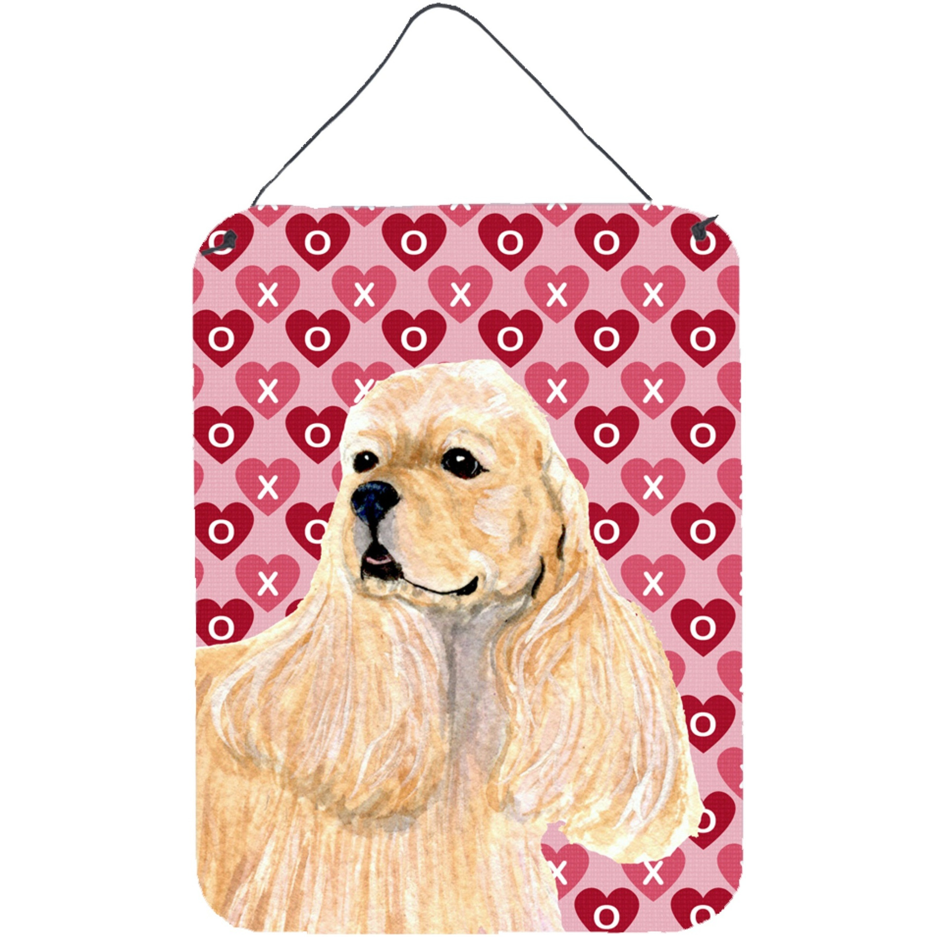 &quotCaroline's Treasures SS4522DS1216 Cocker Spaniel Hearts Love and Valentine's Day Wall or Door Hanging Prints, 16"" x 12"", Multicolor"