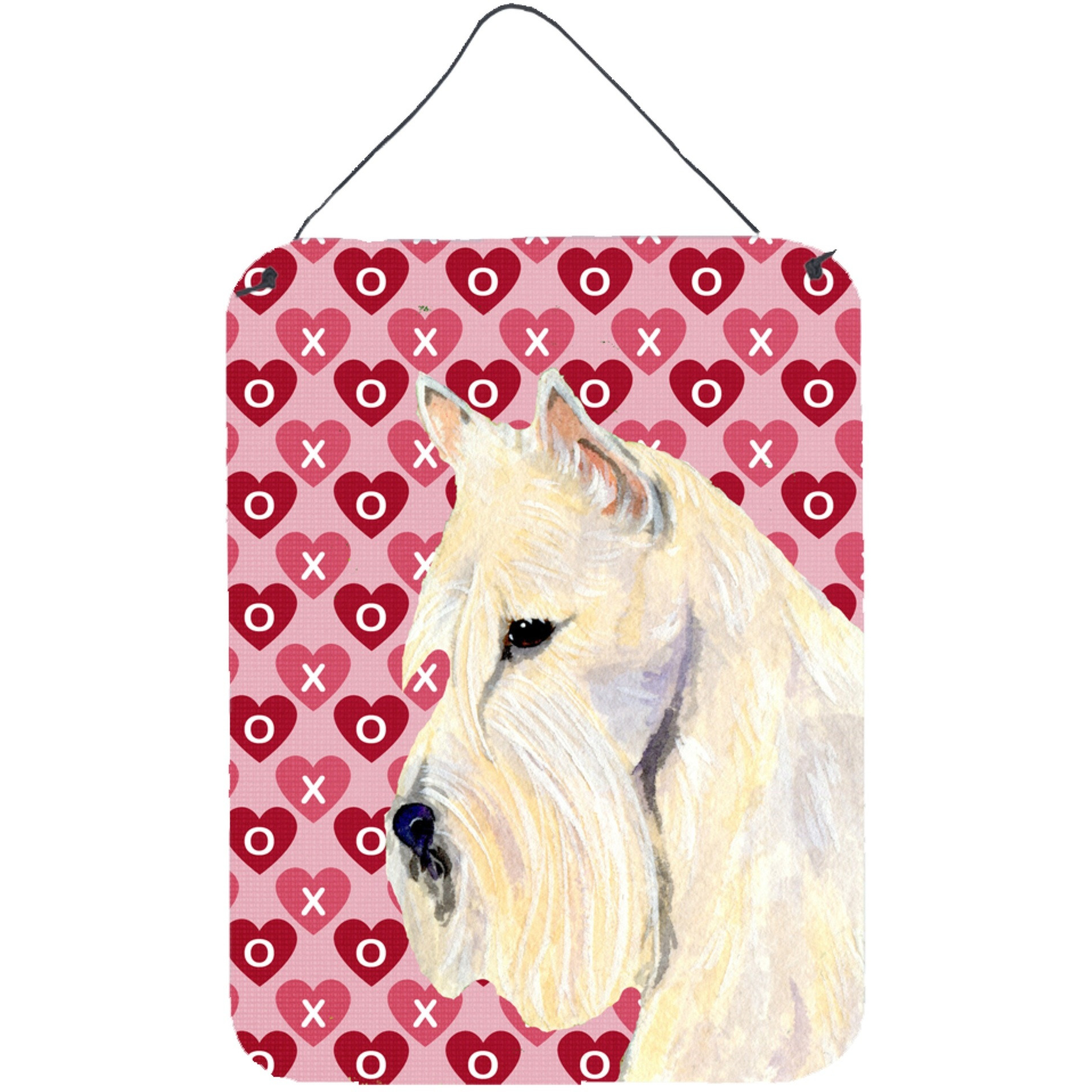 &quotCaroline's Treasures SS4530DS1216 Scottish Terrier Hearts Love and Valentine's Day Wall or Door Hanging Prints, 16"" x 12"", Multicolor"