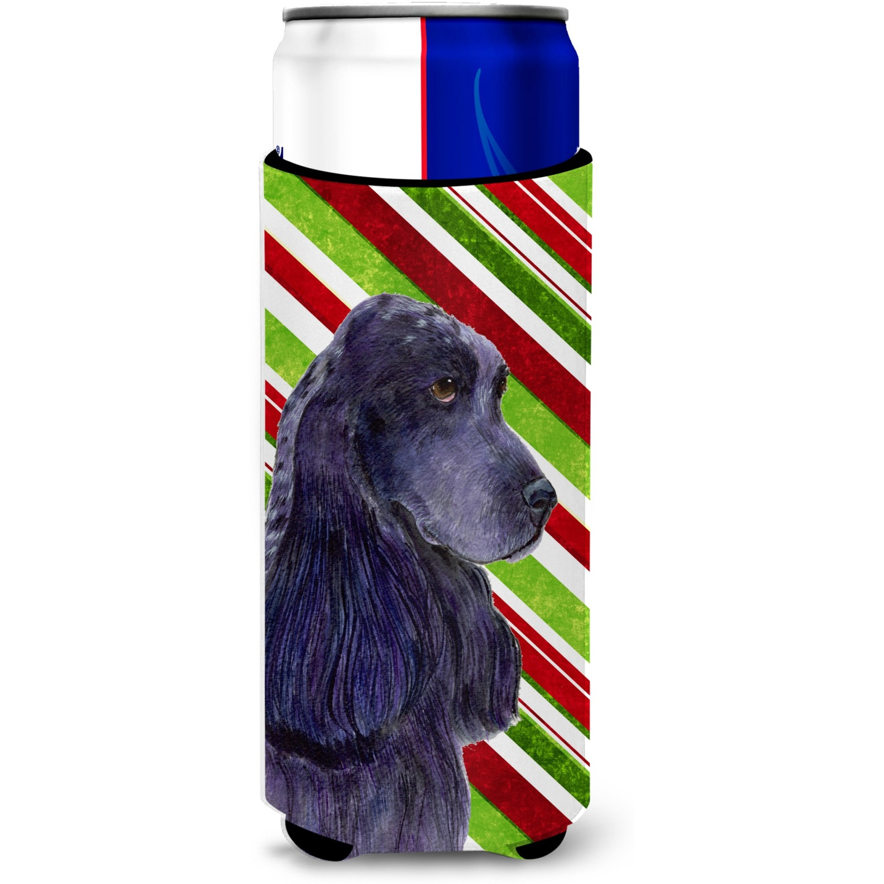 Cocker Spaniel Candy Cane Holiday Christmas Ultra Beverage Insulators for slim cans SS4540MUK