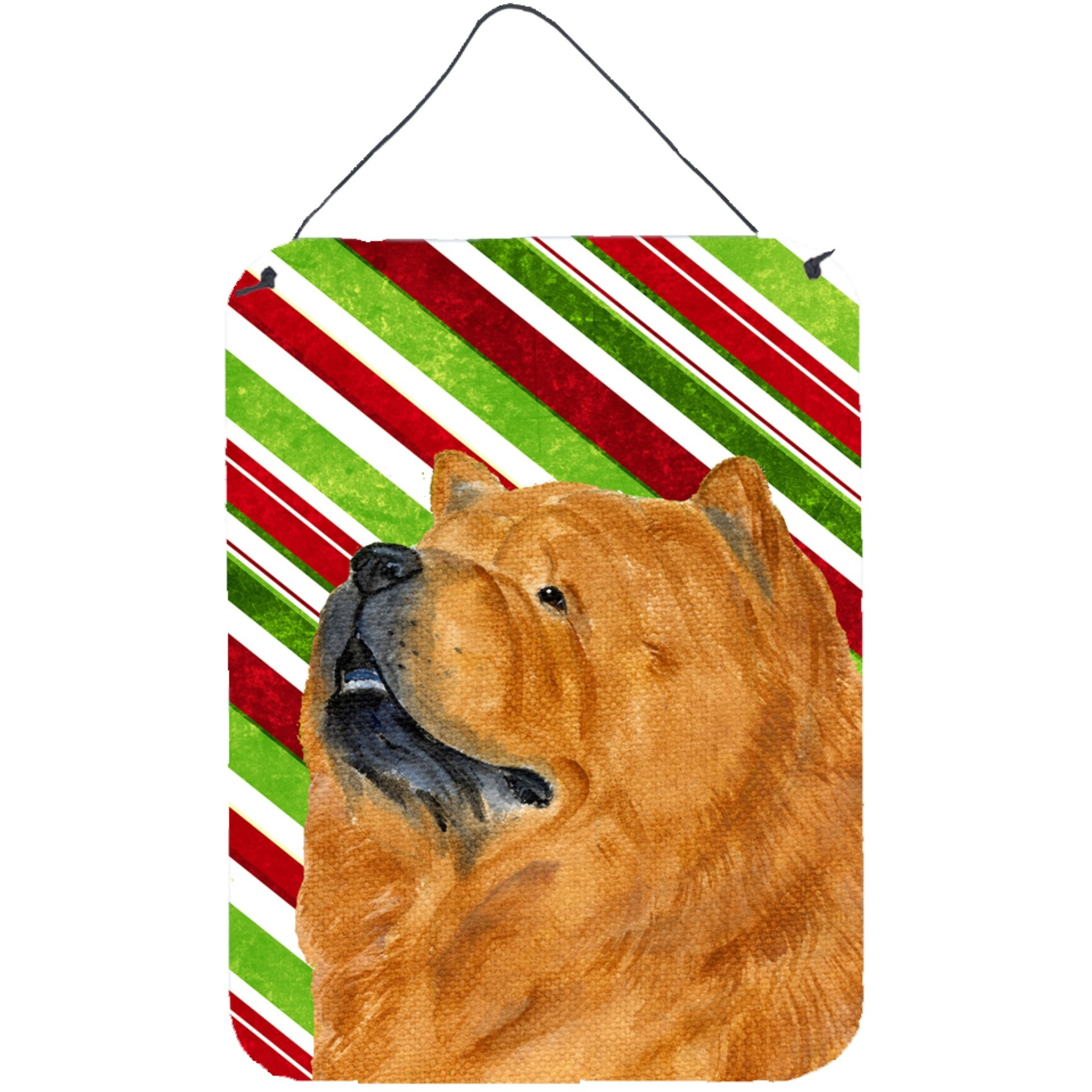 &quotCaroline's Treasures SS4571DS1216 Chow Chow Candy Cane Holiday Christmas Metal Wall or Door Hanging Prints, 16"" x 12"", Multicolor"