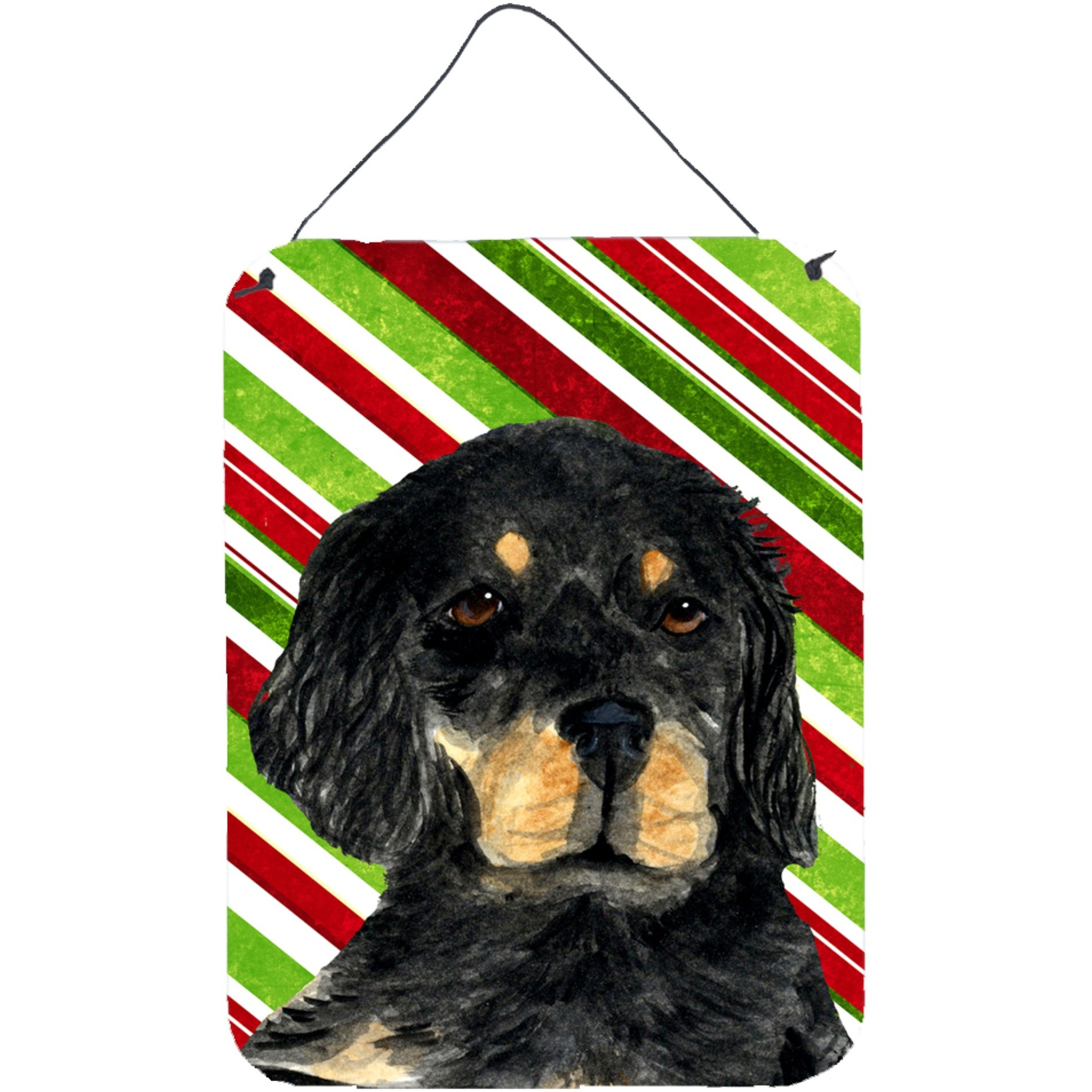&quotCaroline's Treasures Gordon Setter Candy Cane Holiday Christmas Wall or Door Hanging Prints, 16"" x 12"", Multicolor"