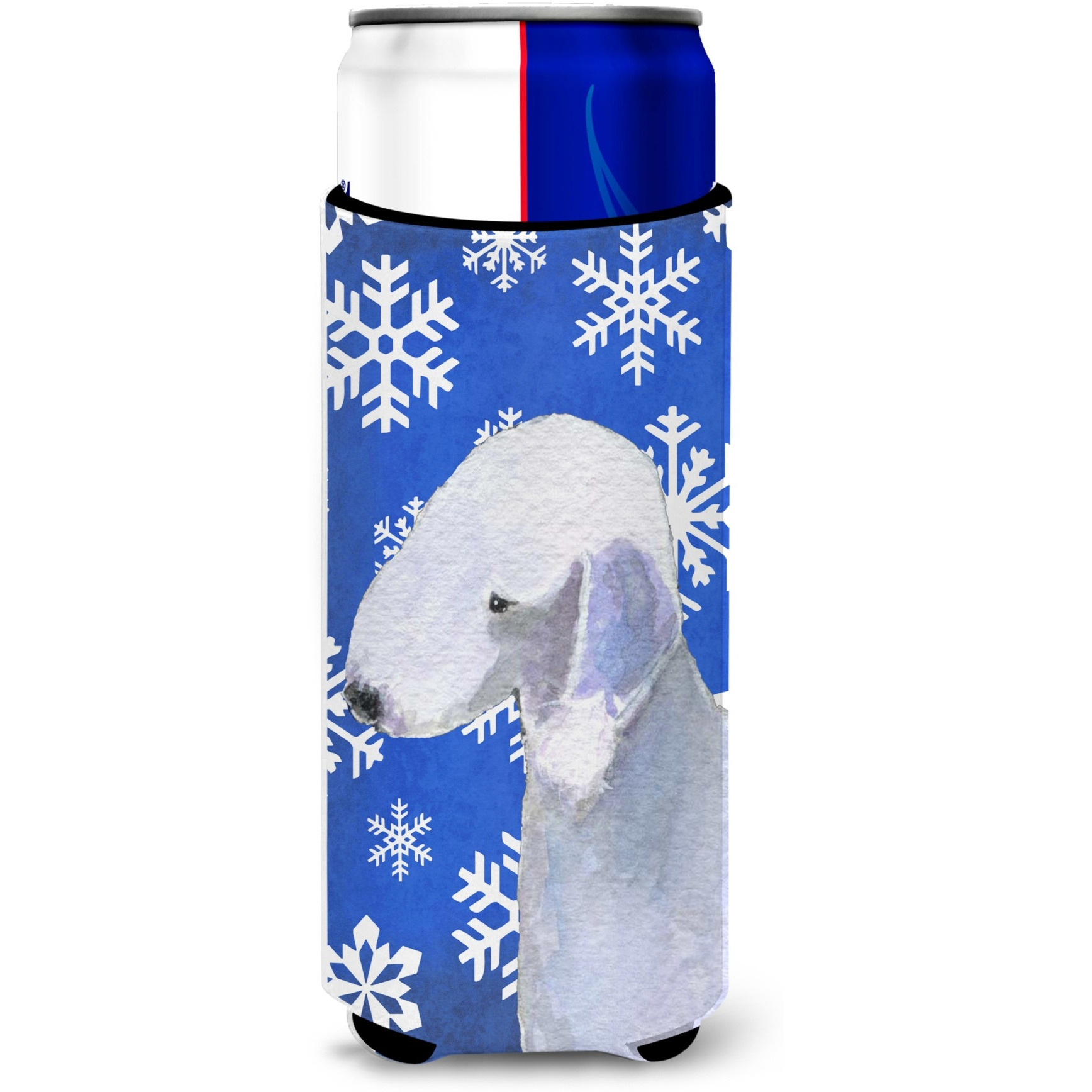 Bedlington Terrier Winter Snowflakes Holiday Ultra Beverage Insulators for slim cans SS4621MUK