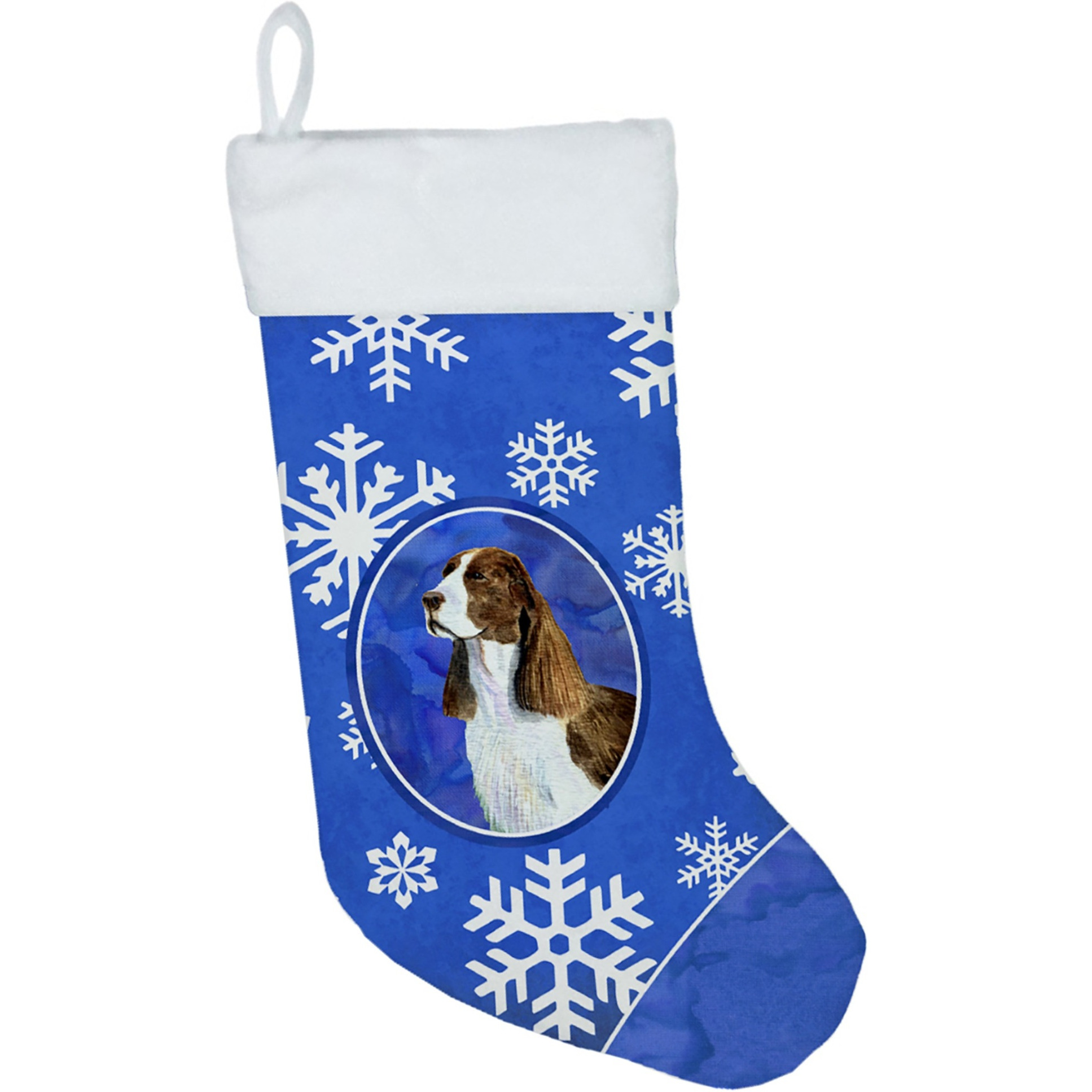 &quotCaroline's Treasures SS4651-CS Springer Spaniel Winter Snowflakes Christmas Stocking, 11 x 18"", Multicolor"