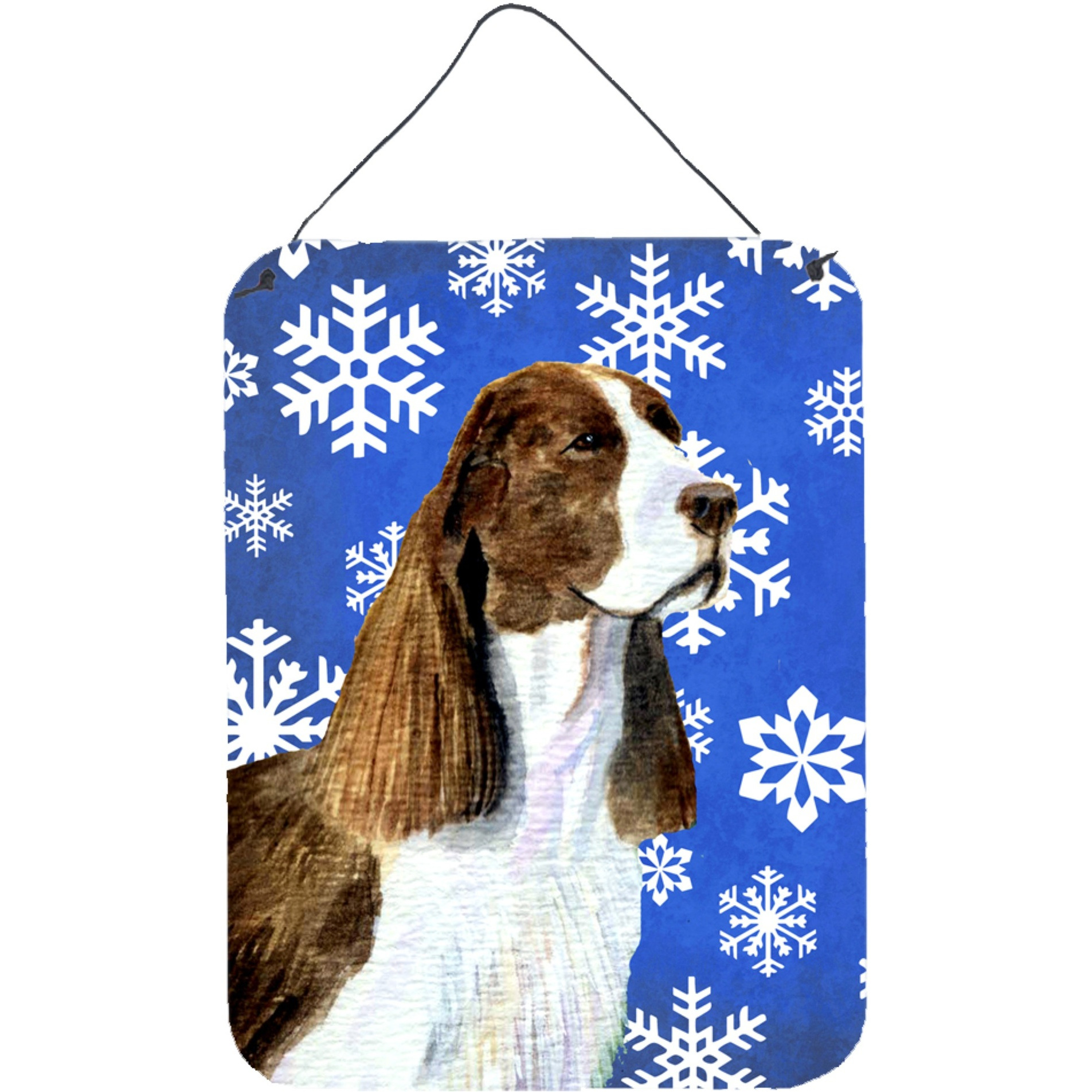 &quotCaroline's Treasures Springer Spaniel Winter Snowflakes Holiday Wall or Door Hanging Prints, 16"" x 12"", Multicolor"