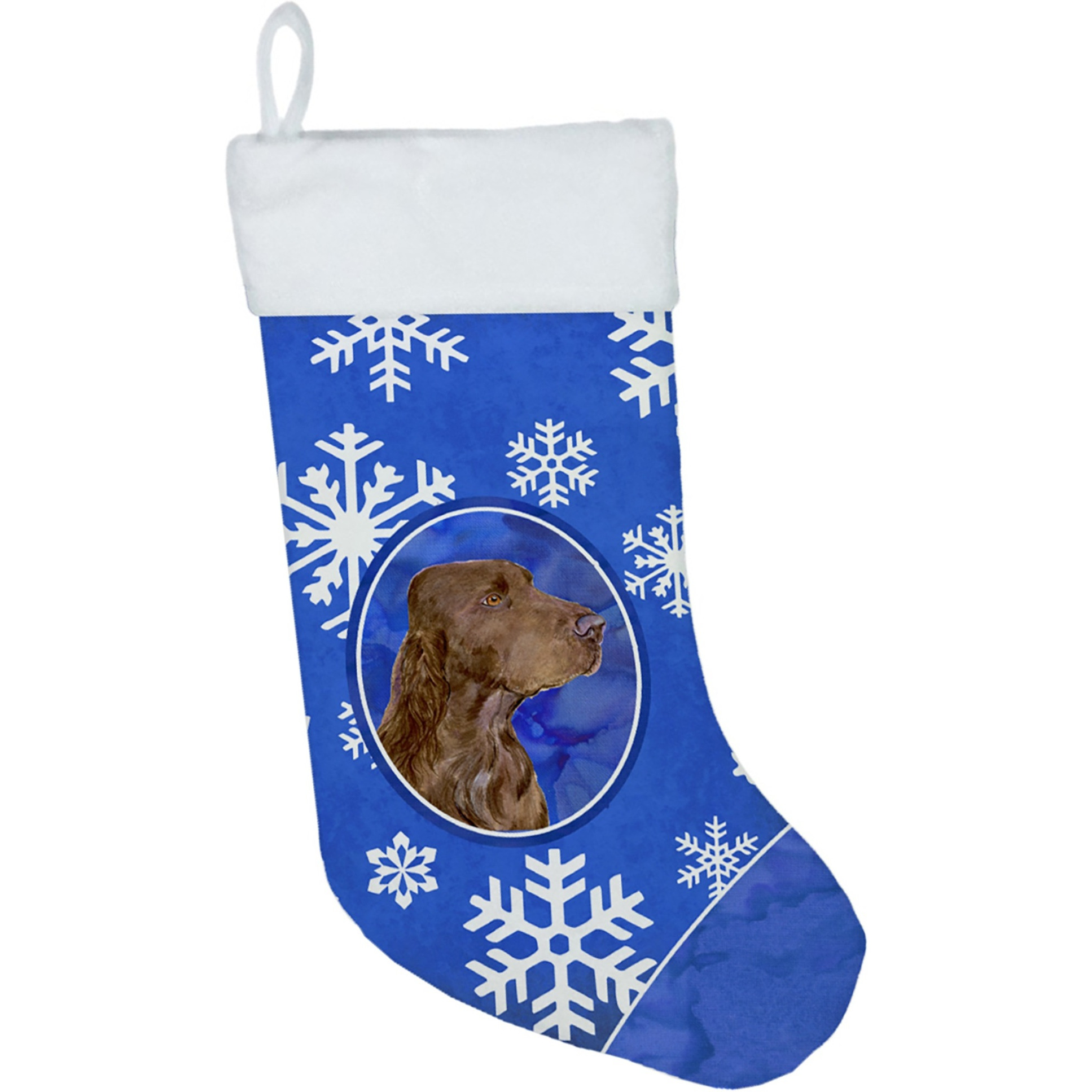 &quotCaroline's Treasures SS4663-CS Field Spaniel Winter Snowflakes Christmas Stocking, 11 x 18"", Multicolor"