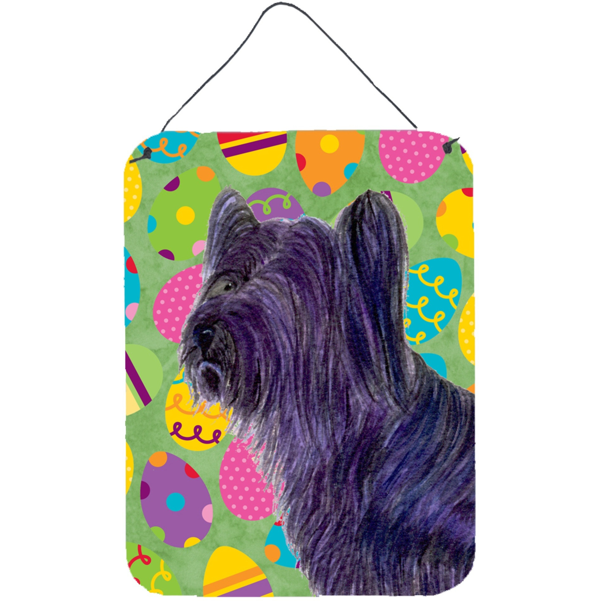 &quotCaroline's Treasures Skye Terrier Easter Eggtravaganza Aluminium Metal Wall or Door Hanging Prints, 16"" x 12"", Multicolor"