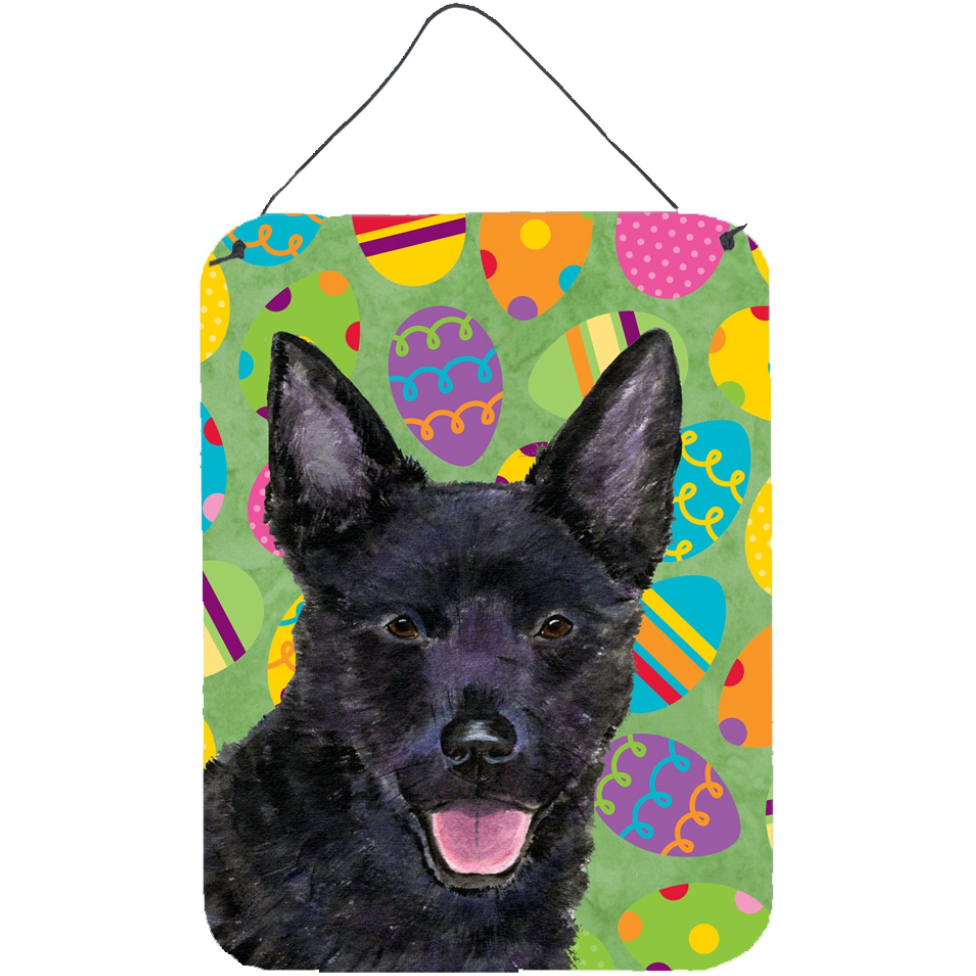 &quotCaroline's Treasures Australian Kelpie Easter Eggtravaganza Wall or Door Hanging Prints, 16"" x 12"", Multicolor"