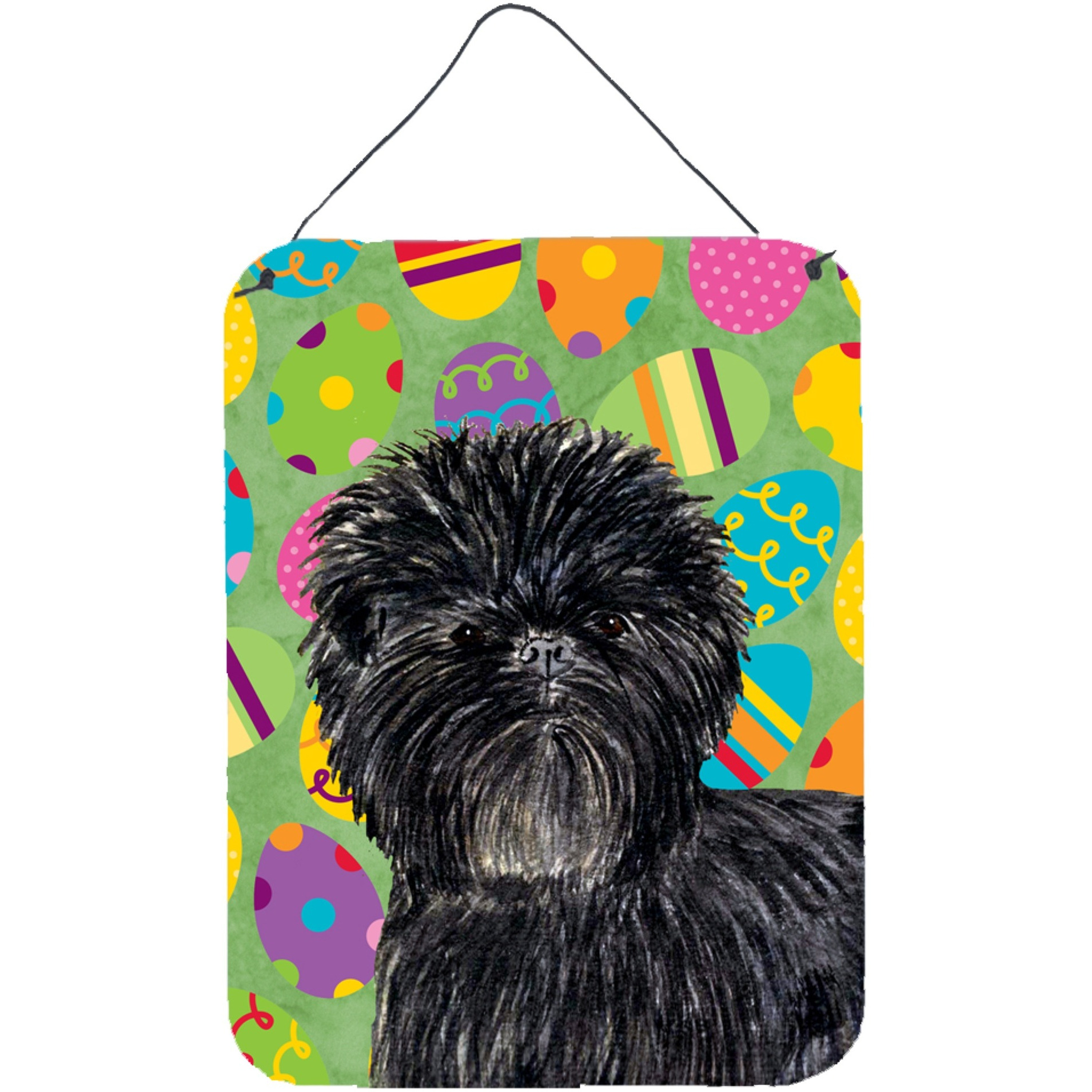 &quotCaroline's Treasures Affenpinscher Easter Eggtravaganza Aluminium Metal Wall or Door Hanging Prints, 16"" x 12"", Multicolor"