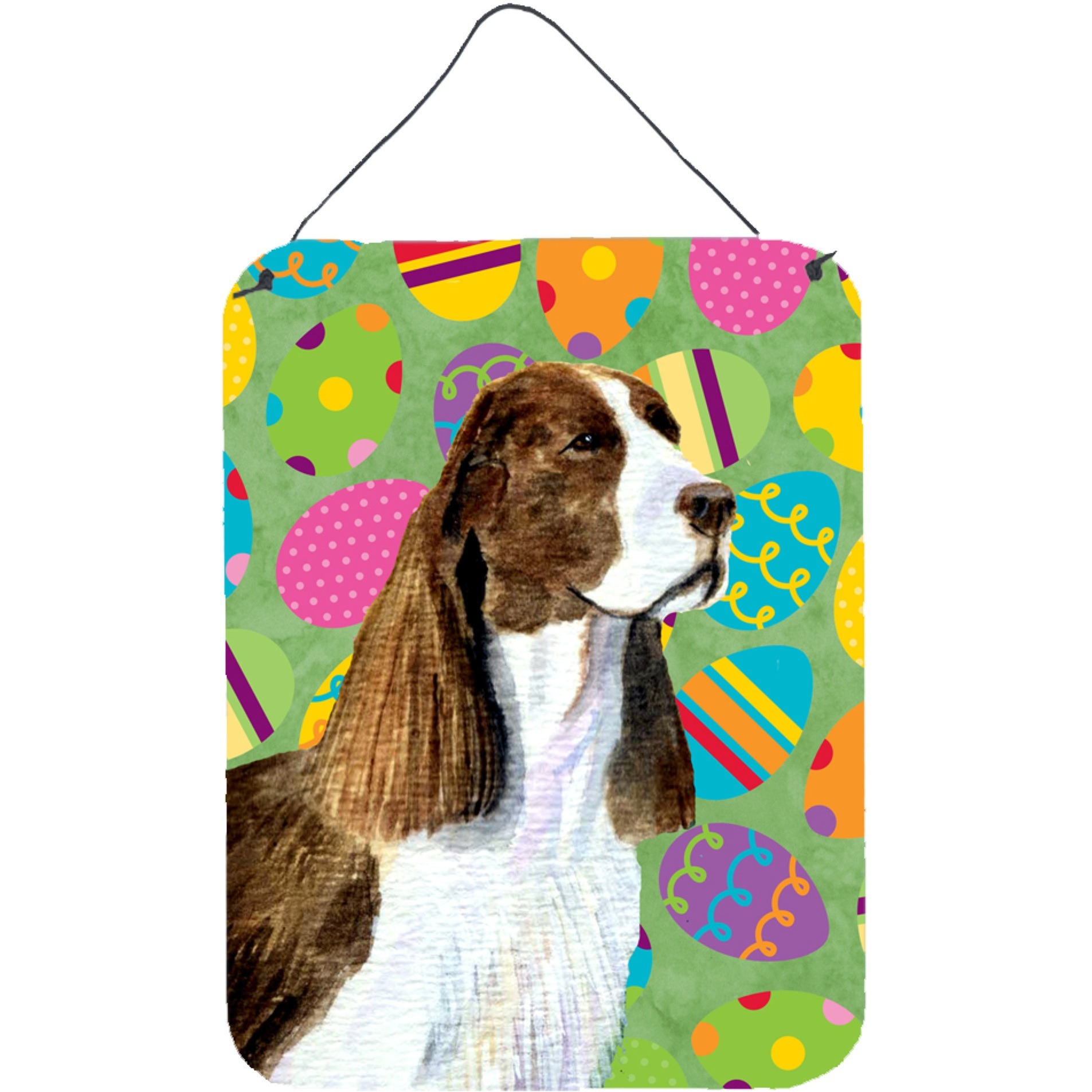 &quotCaroline's Treasures SS4858DS1216 Springer Spaniel Easter Eggtravaganza Wall or Door Hanging Prints, 16"" x 12"", Multicolor"