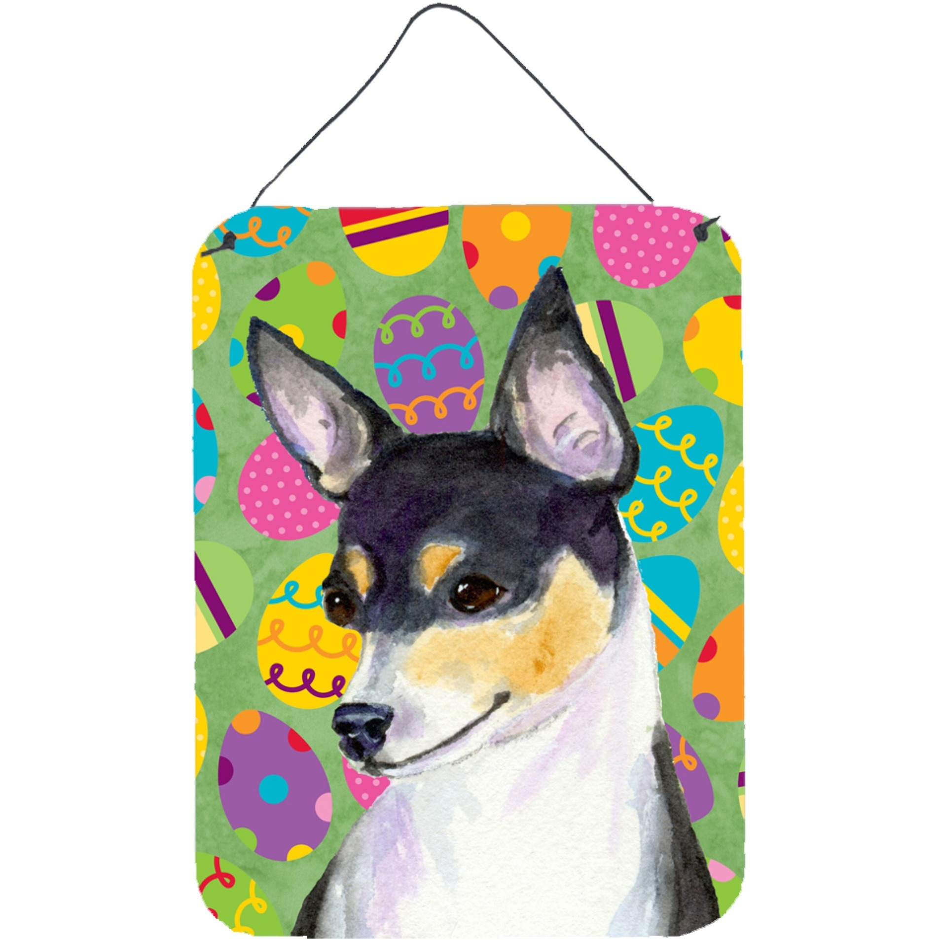 &quotCaroline's Treasures SS4863DS1216 Chihuahua Easter Eggtravaganza Aluminium Metal Wall or Door Hanging Prints, 16"" x 12"", Multicolor"
