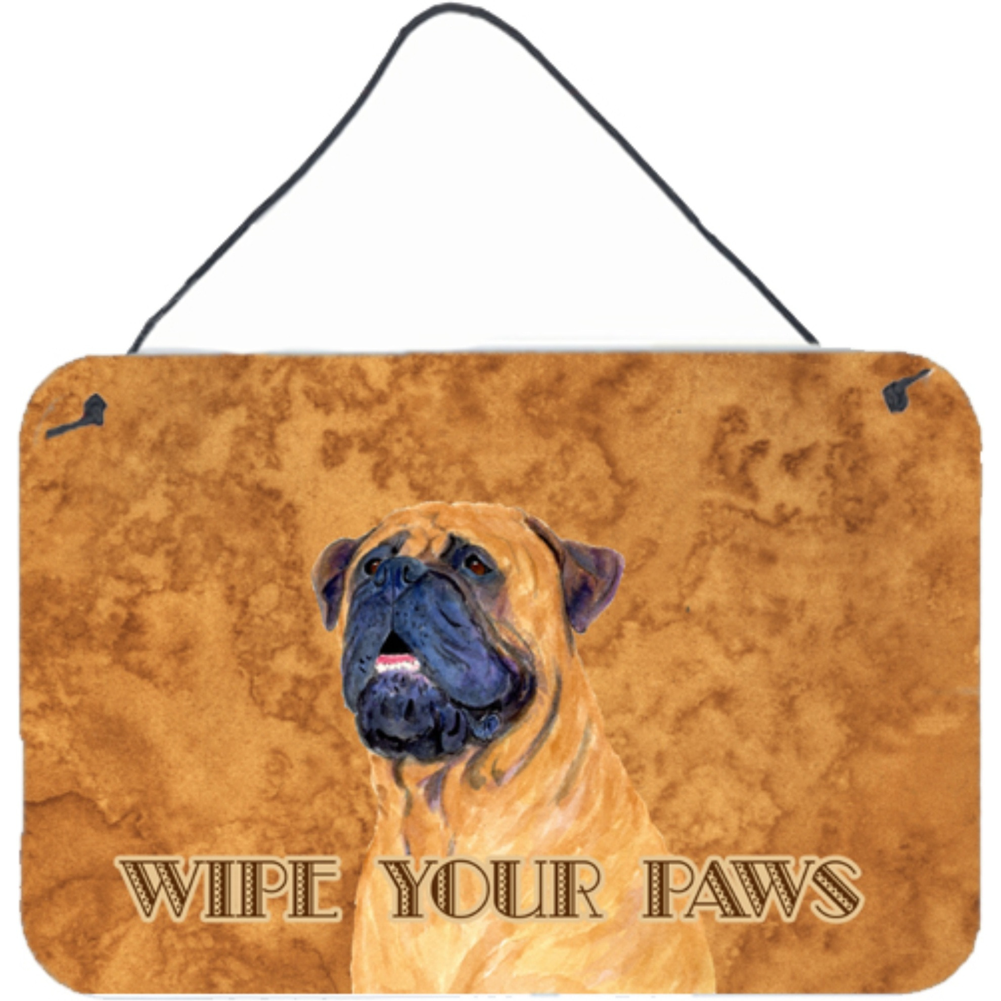 &quotCaroline's Treasures Mastiff Wipe Your Paws Aluminum Metal Wall or Door Hanging Prints, 8 x 12"""