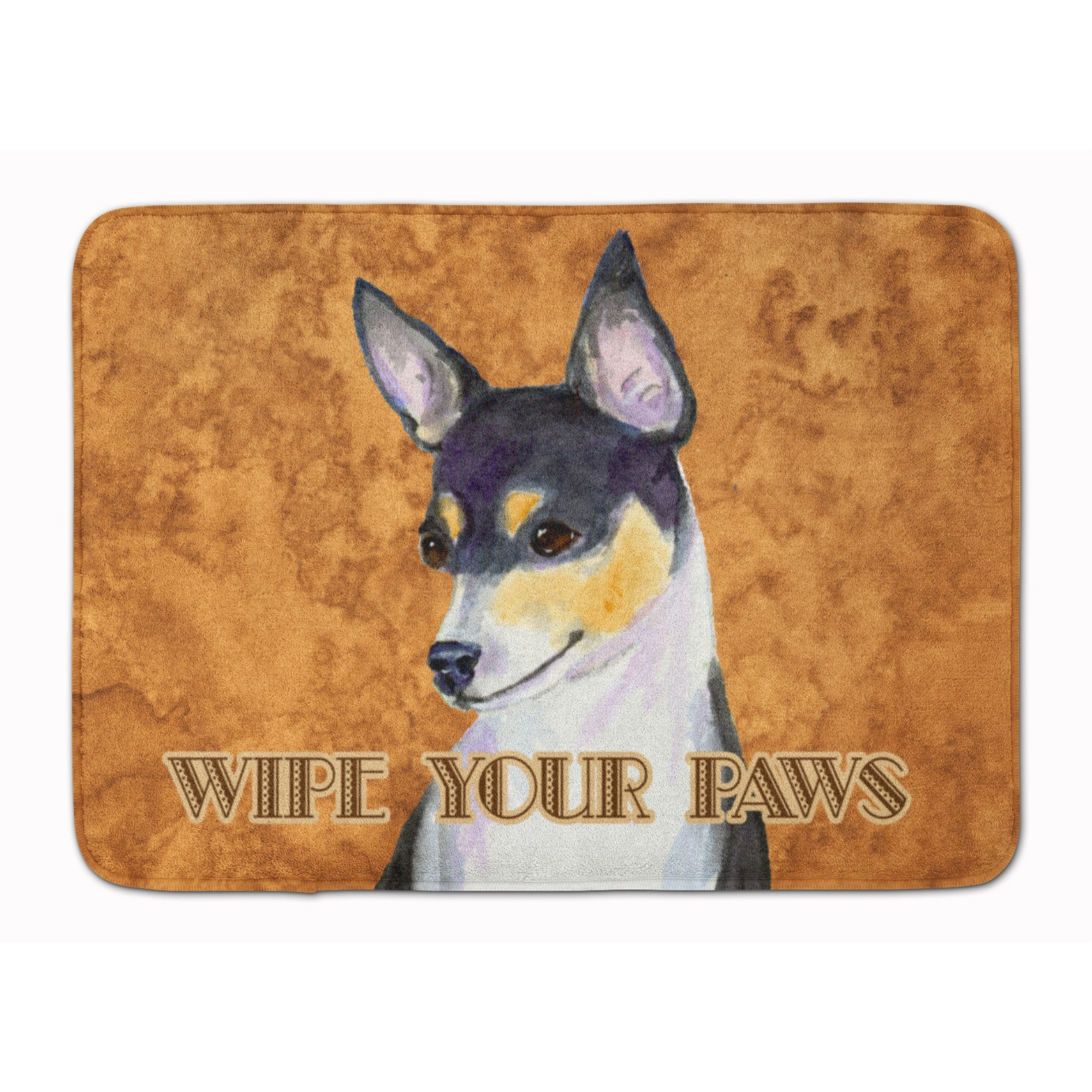 &quotCaroline's Treasures Toy Fox Terrier Wipe your Paws Floor Mat, 19"" x 27"", Multicolor"