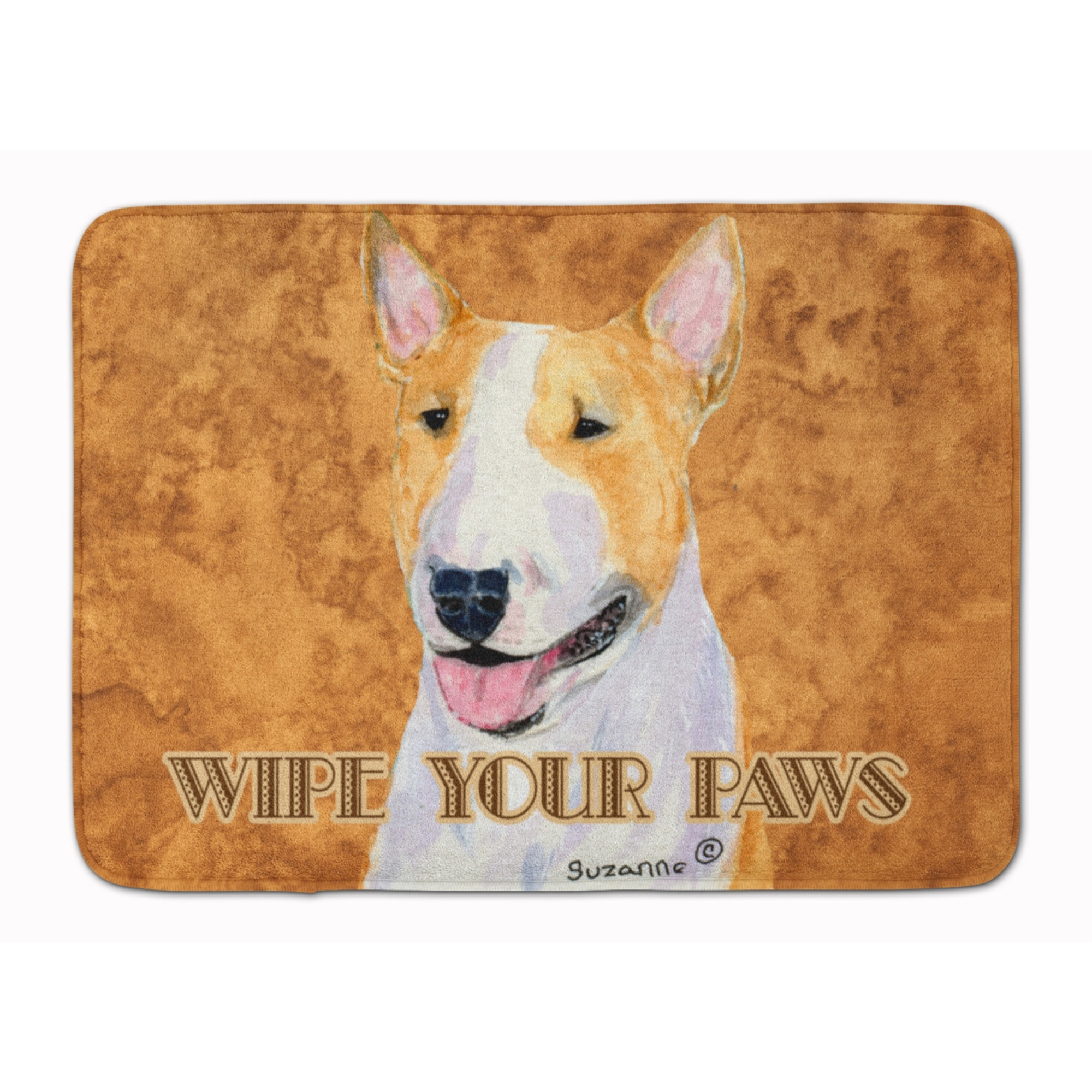&quotCaroline's Treasures Bull Terrier Wipe your Paws Floor Mat, 19"" x 27"", Multicolor"