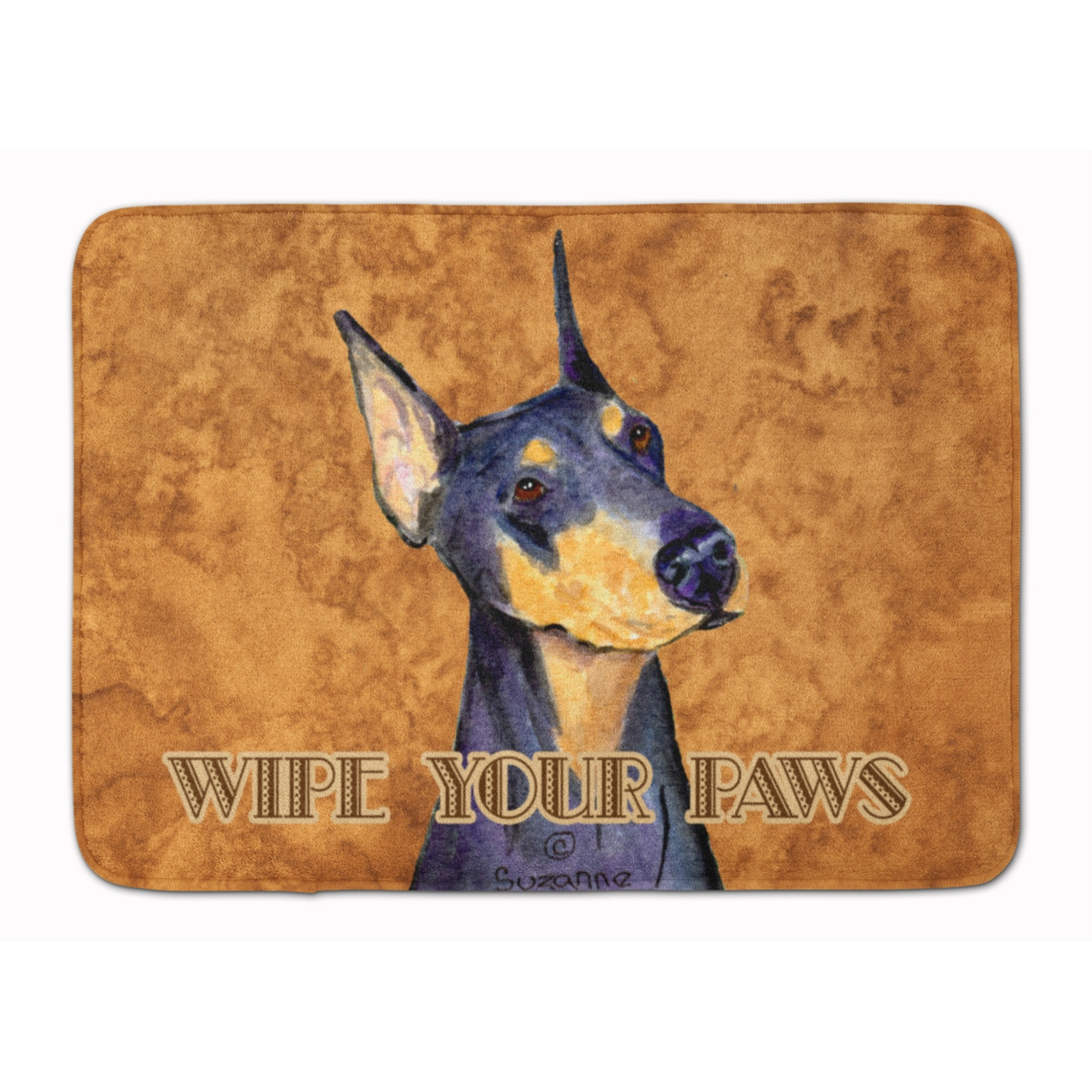 &quotCaroline's Treasures Black and Tan Doberman Wipe your Paws, 19"" x 27"", Multicolor"