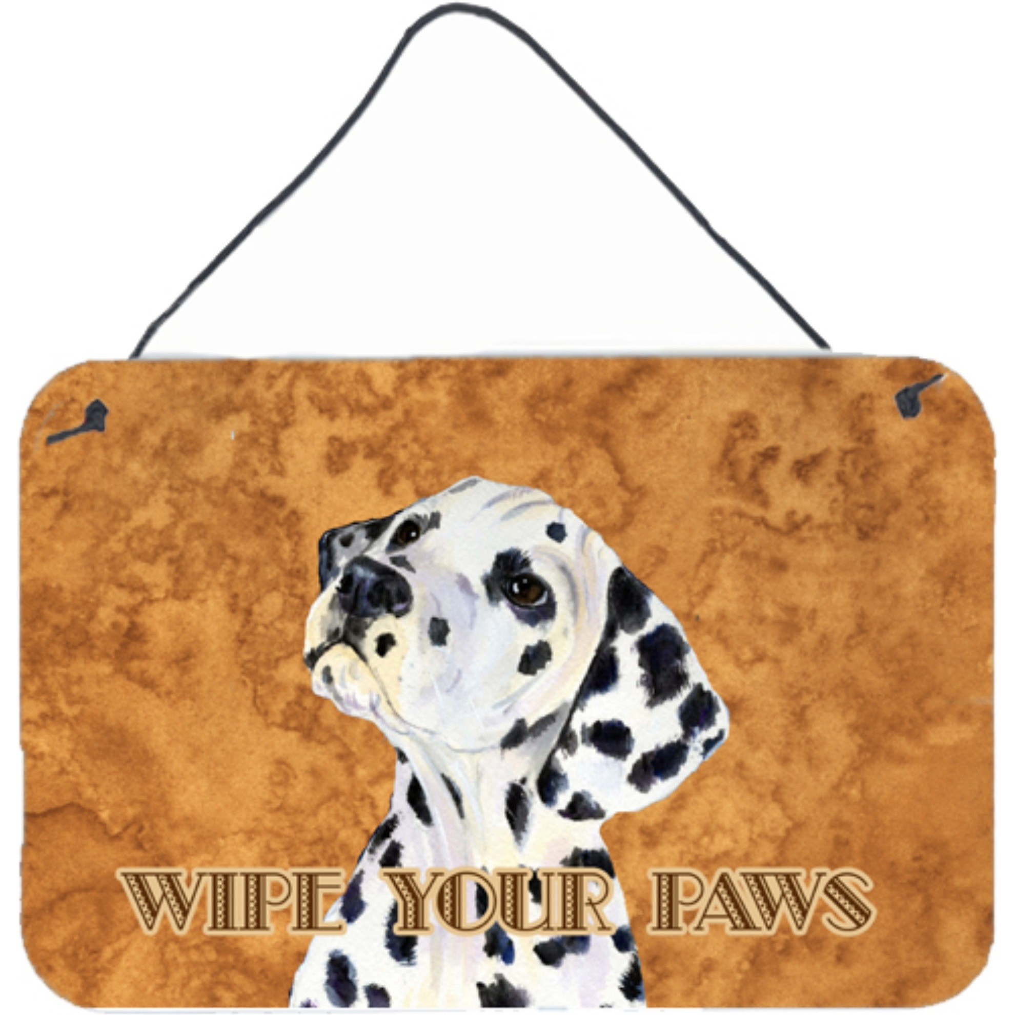 &quotCaroline's Treasures Dalmatian Wipe Your Paws Aluminum Metal Wall or Door Hanging Prints, 8 x 12"""