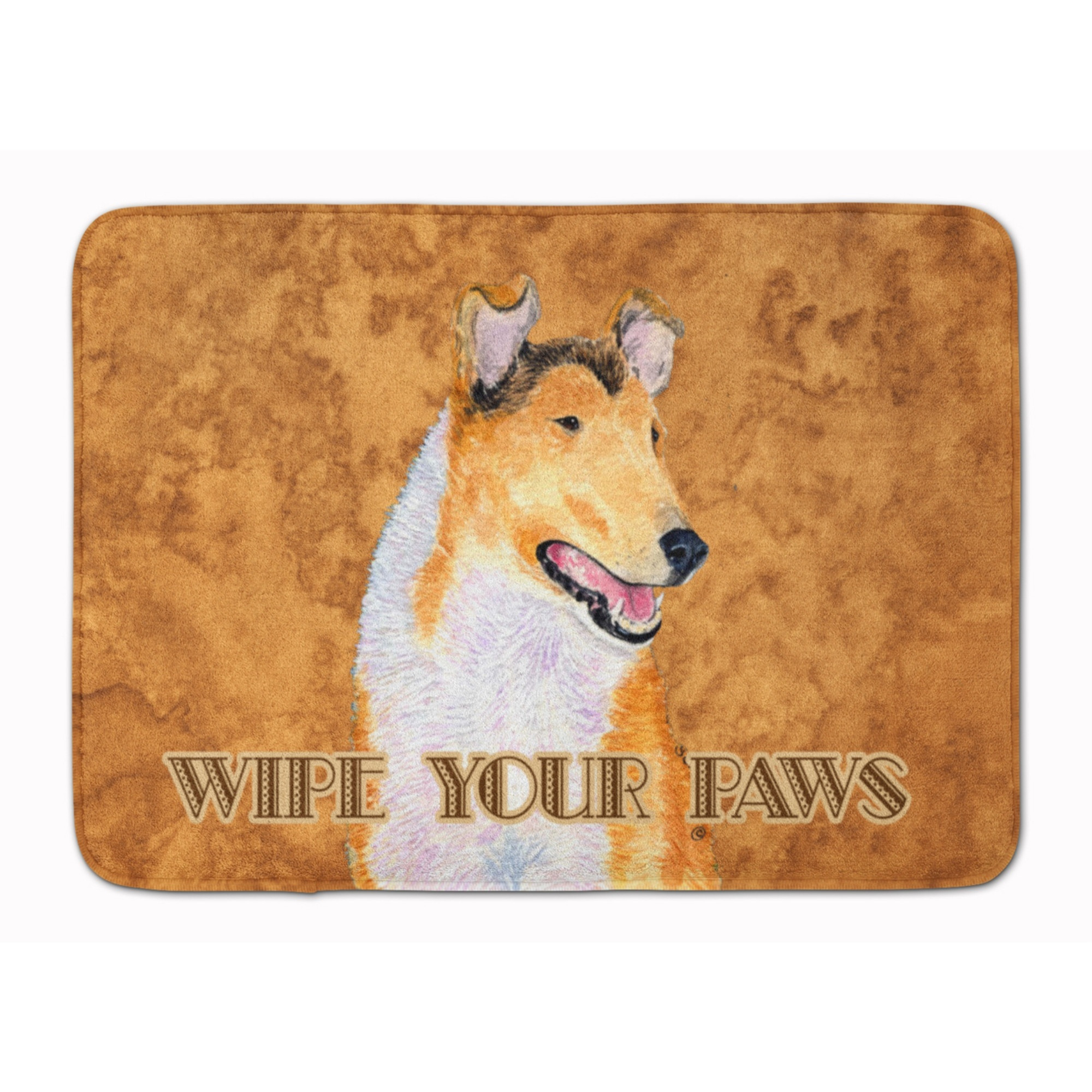 &quotCaroline's Treasures Collie Smooth Wipe your Paws Floor Mat, 19"" x 27"", Multicolor"