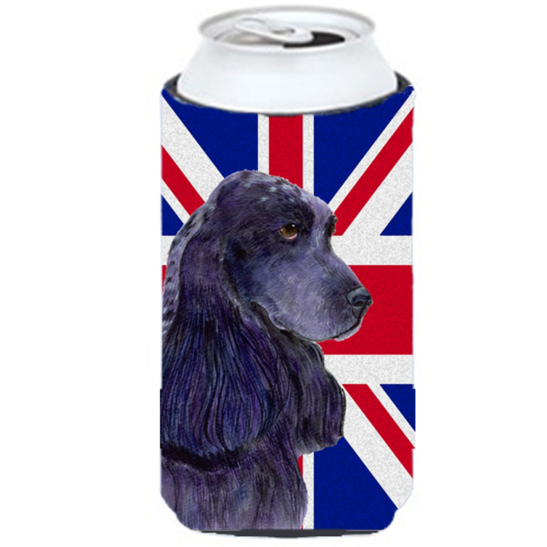 Cocker Spaniel with English Union Jack British Flag Tall Boy Beverage Insulator Hugger SS4913TBC